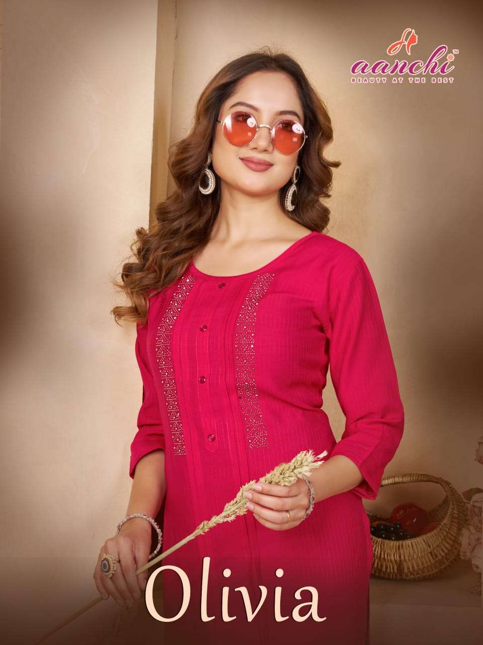 AANCHI OLIVIA FANCY DIAMOND WORK KURTI MEDIA TREND CLOTH COM...