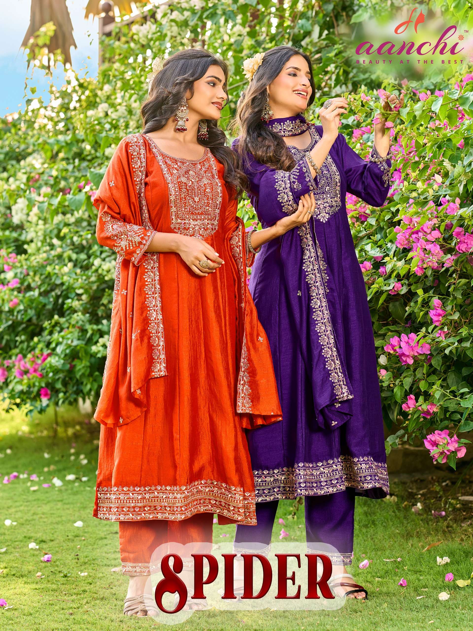AANCHI SPIDER CLASSIC INDIAN READYMADE SALWAR SUIT HEAVY DUP...