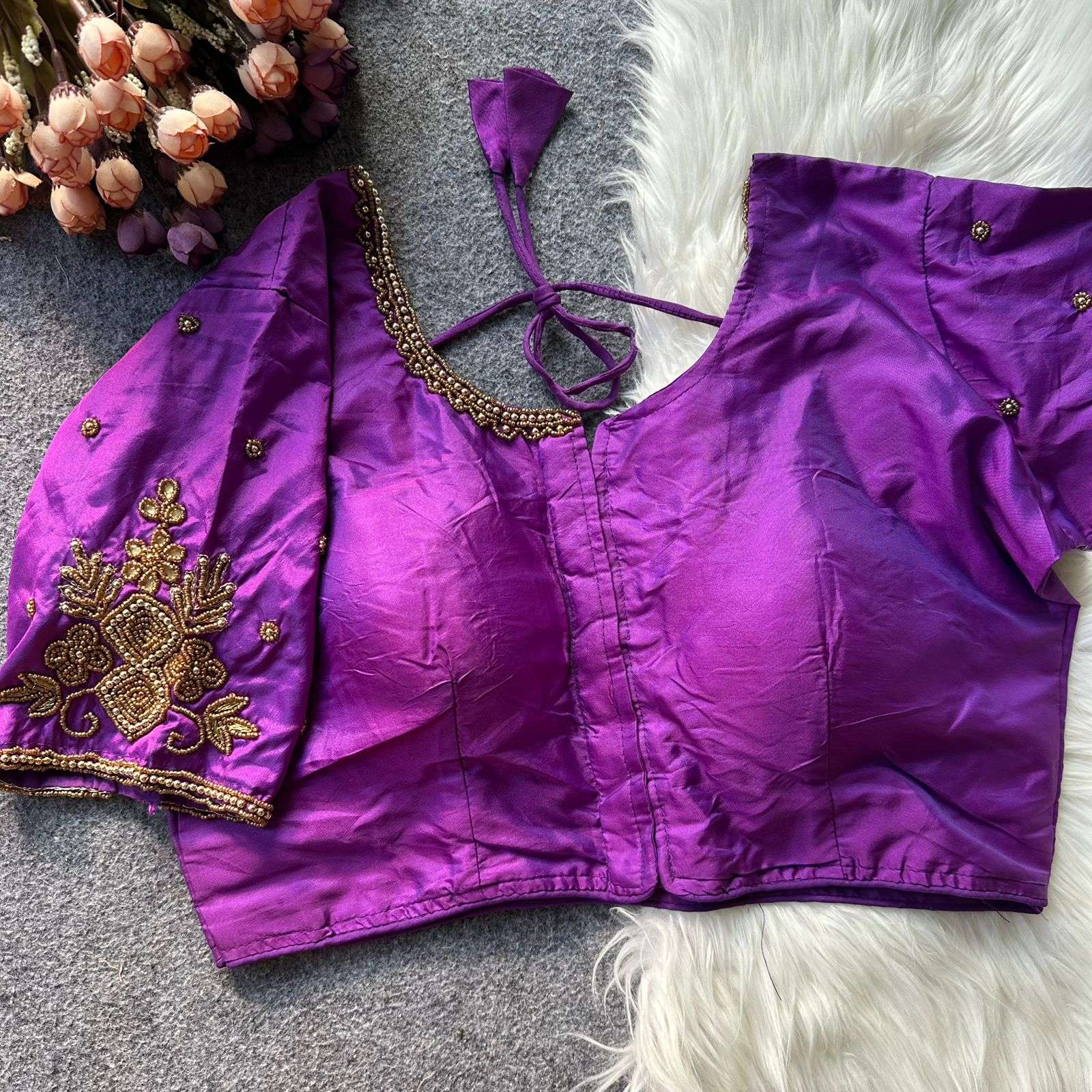 AARIWORK HAND AARIWORK  FANCY SILK FABRIC PARTY WEAR BLOUSE ...
