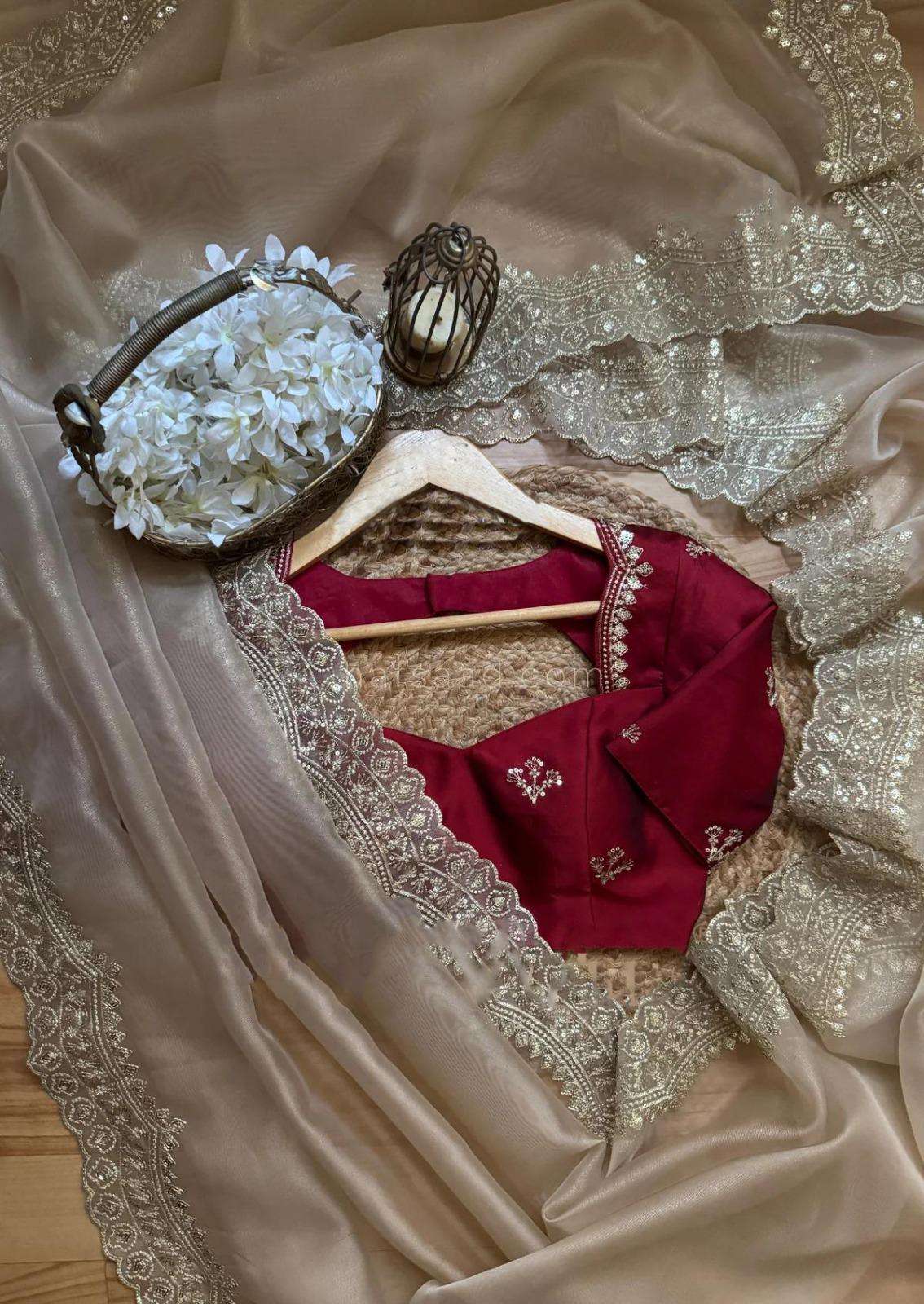 Aarvi spreanding joy Pure and soft Nylon Organza amazing Mul...