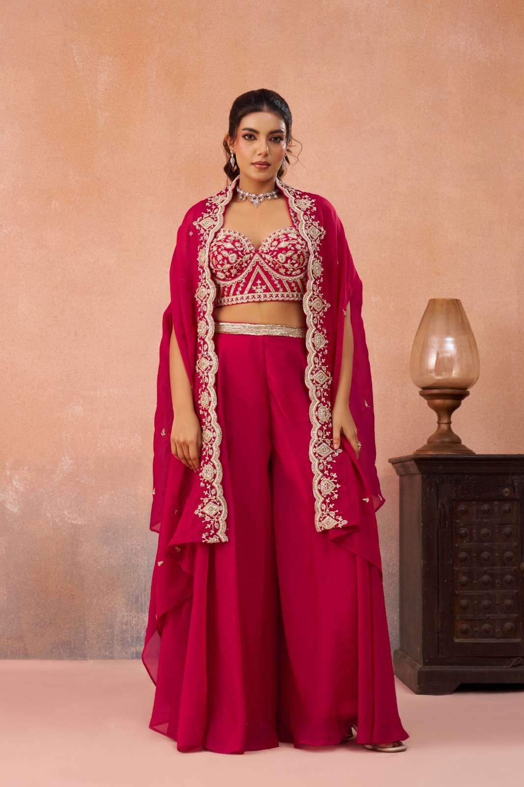 ADORN CRAFT 6 IW MORPICH AND RANI ORGANZA EMBROIDERY CROP TO...