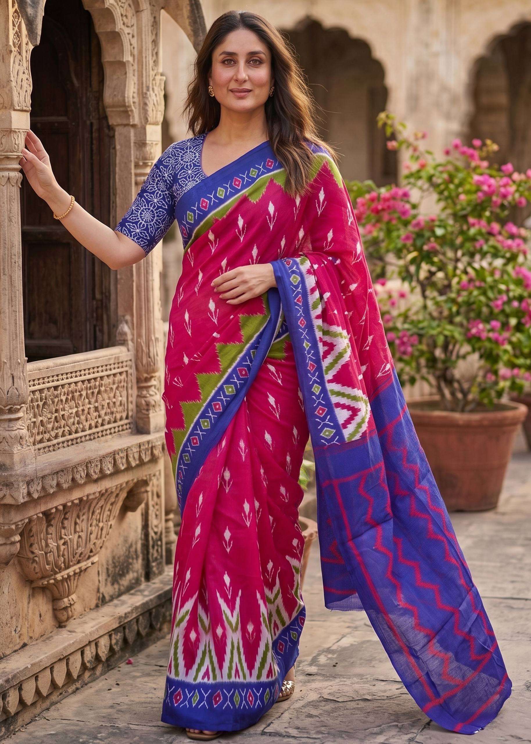adorn Pure and Soft Mulmul Cotton comfortable fabric saree w...