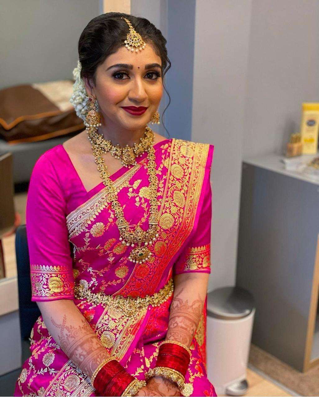  adorned  traditional motifs in Banarasi Soft and pure Silk ...