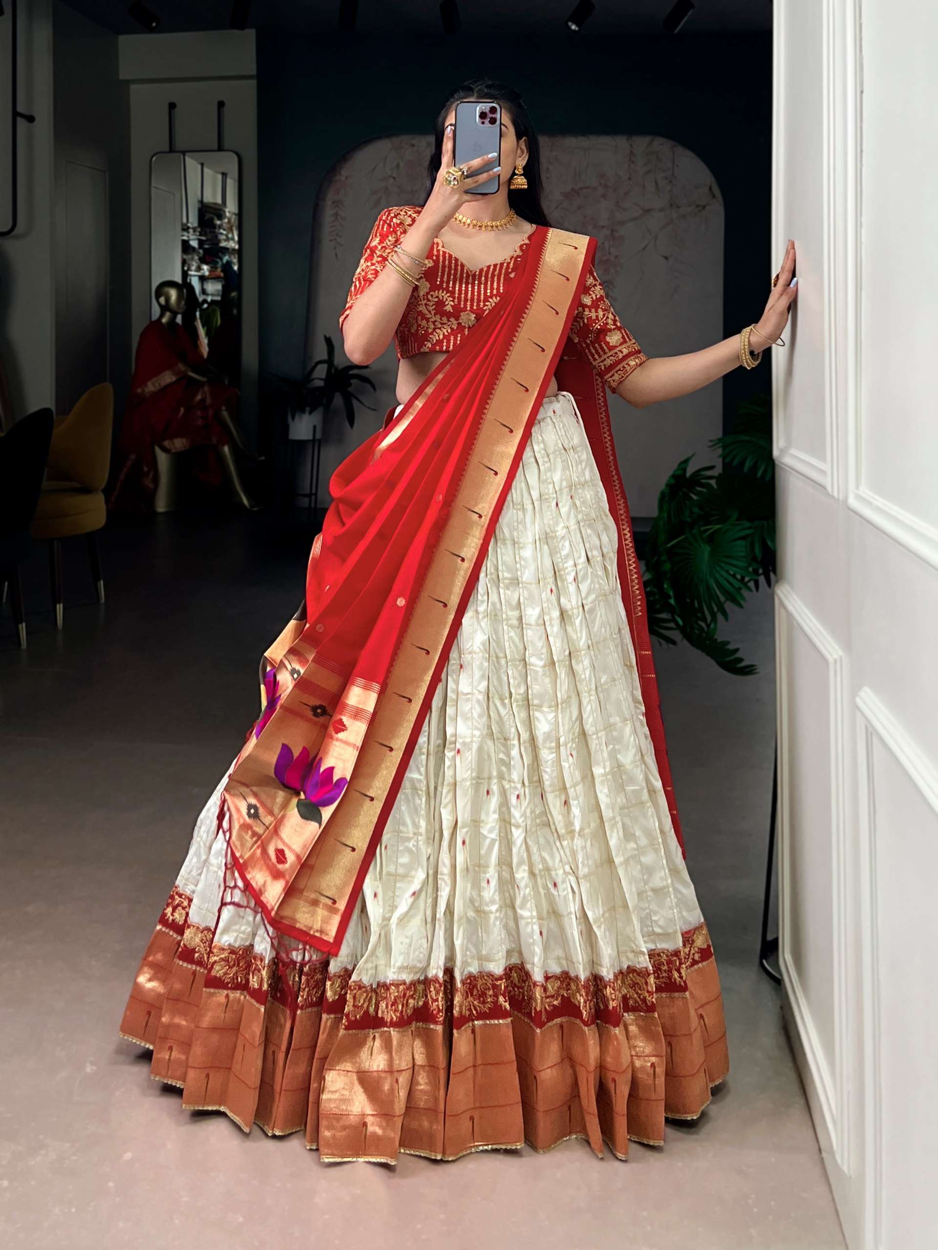 agneya Silk super fancy fabric Paithani elegant embroidery f...