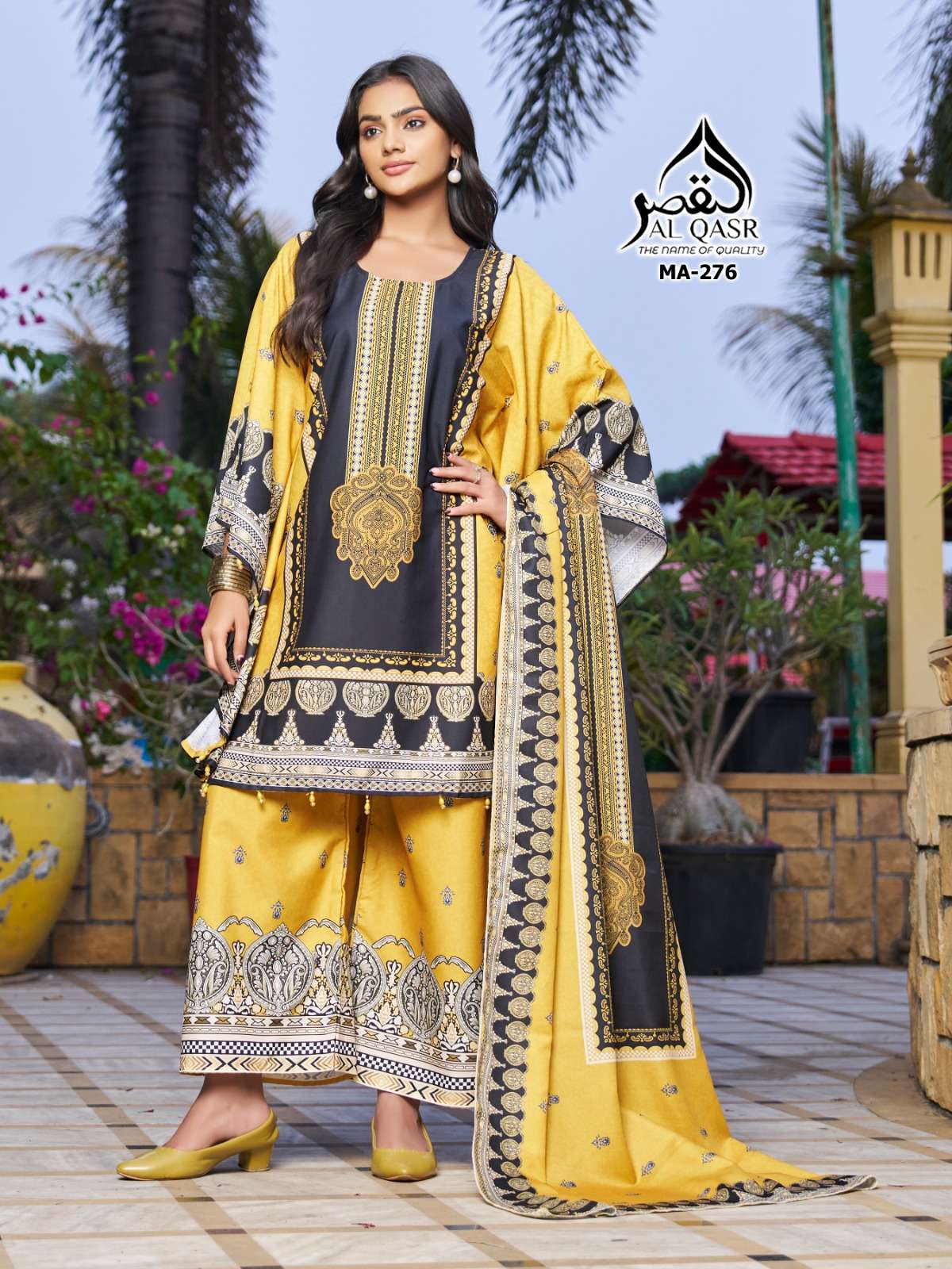AL QASR 276 SATIN WITH FOUR SIDE BEAUTIFUL KAFTAN PALAZZO TR...