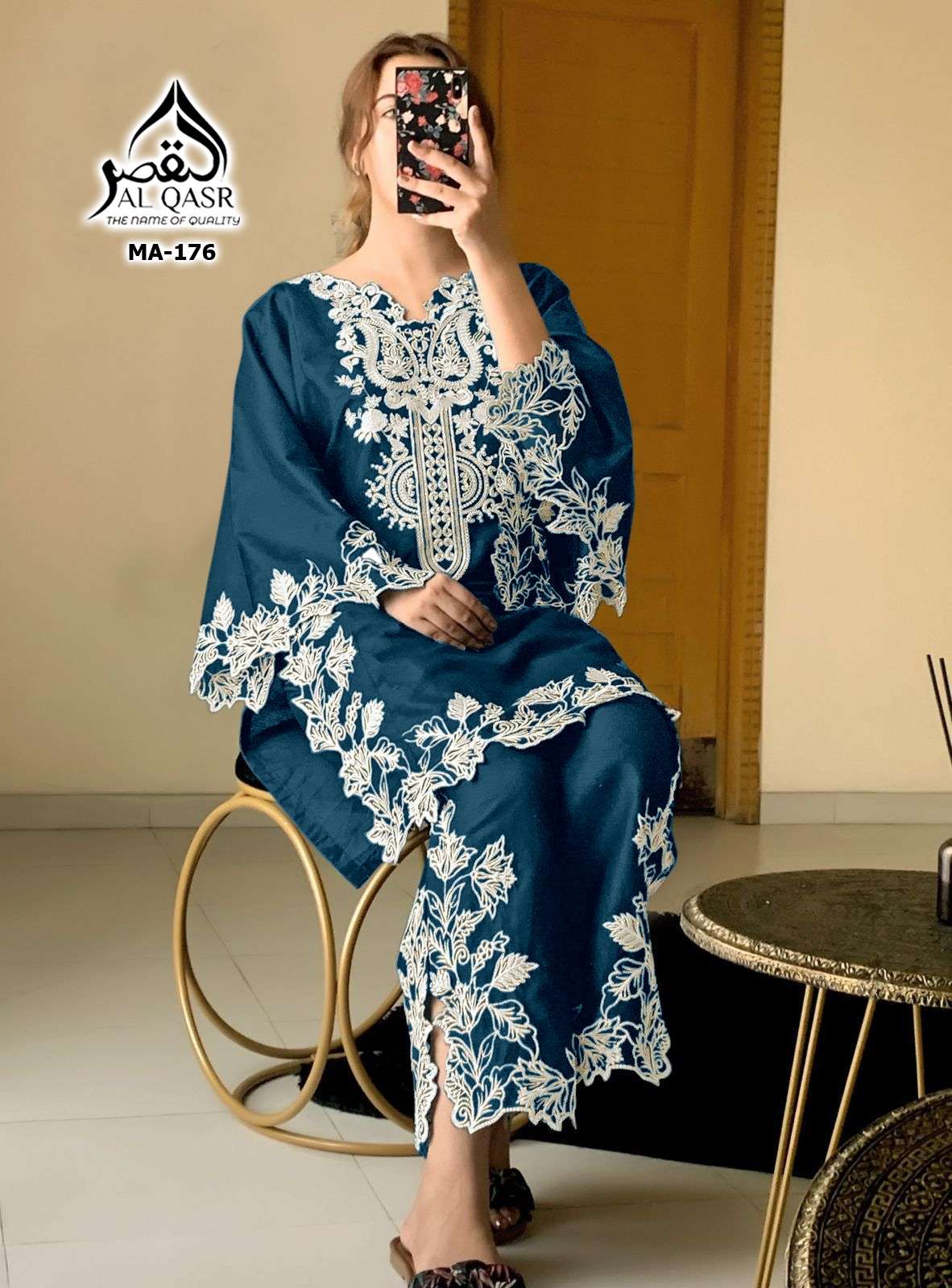 AL QASR MA 176 EID SPECIAL STAR GEORGETTE WITH EMBROIDERY SU...