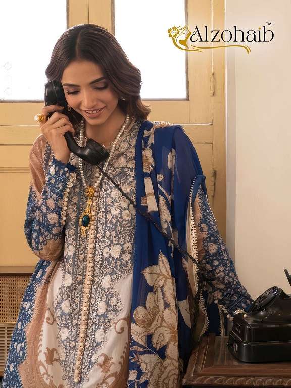 AL ZOHAIB AZ 1361 AND 1362 COTTON WITH EMBROIDERY KURTI PANT...