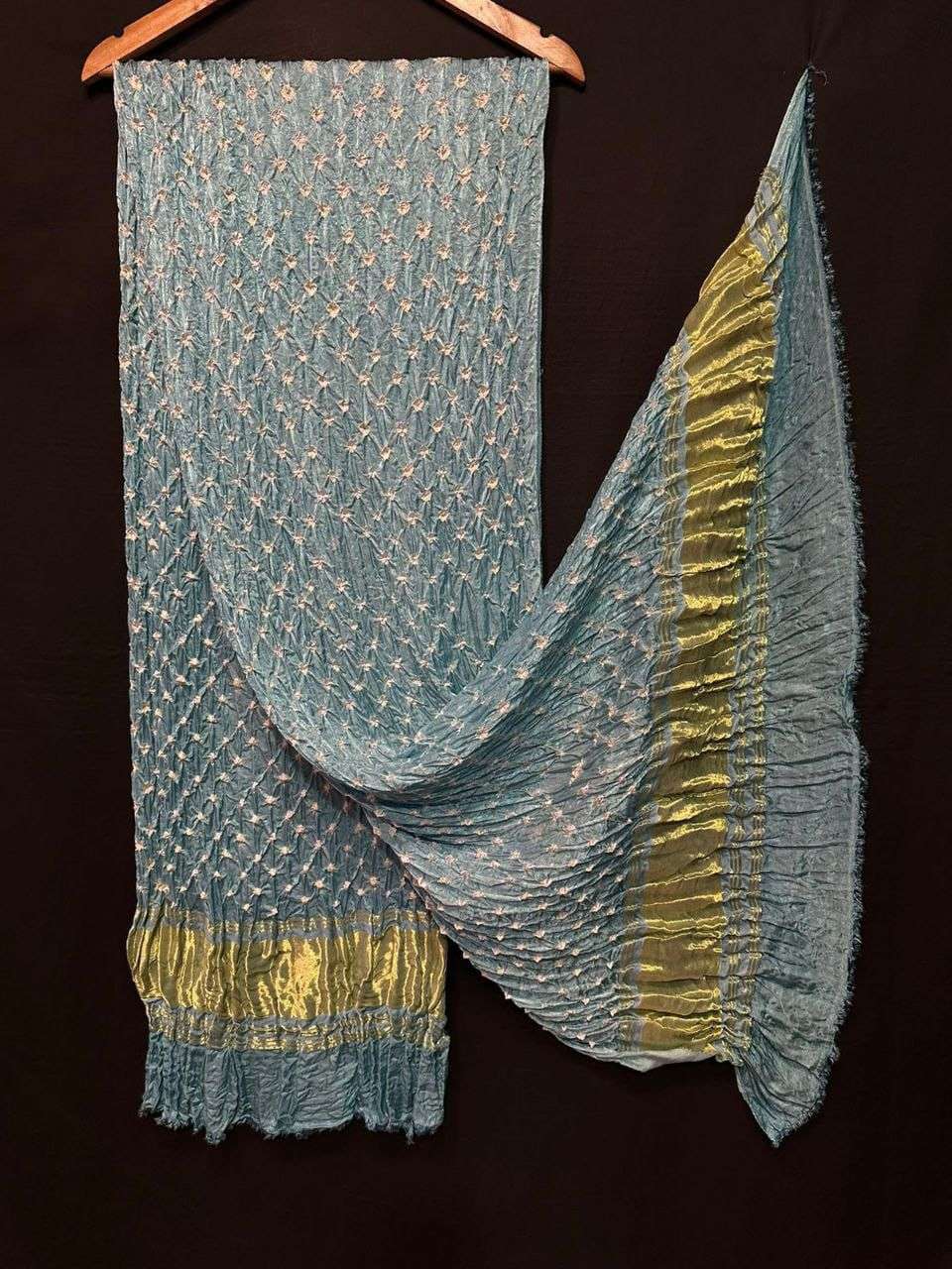 All over Dark colour Bandhej duptta Modal silk fancy Fabric ...