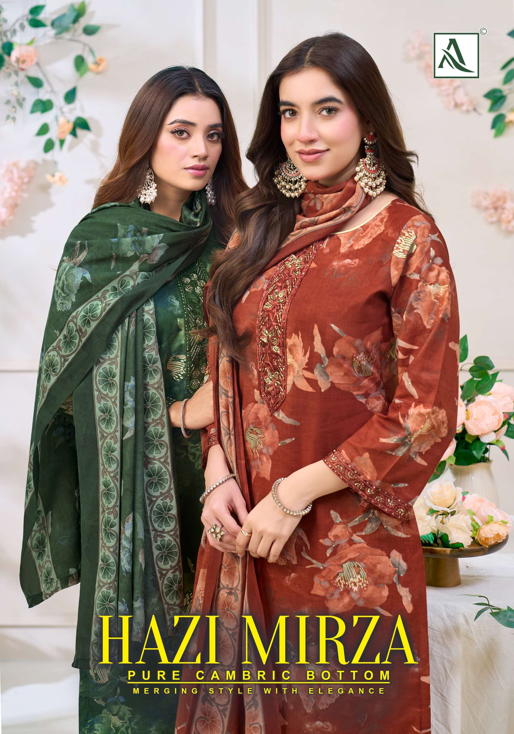 ALOK SUIT HAZI MIRZA COTTON FOIL PRINT WITH FANCY SALWAR SUI...