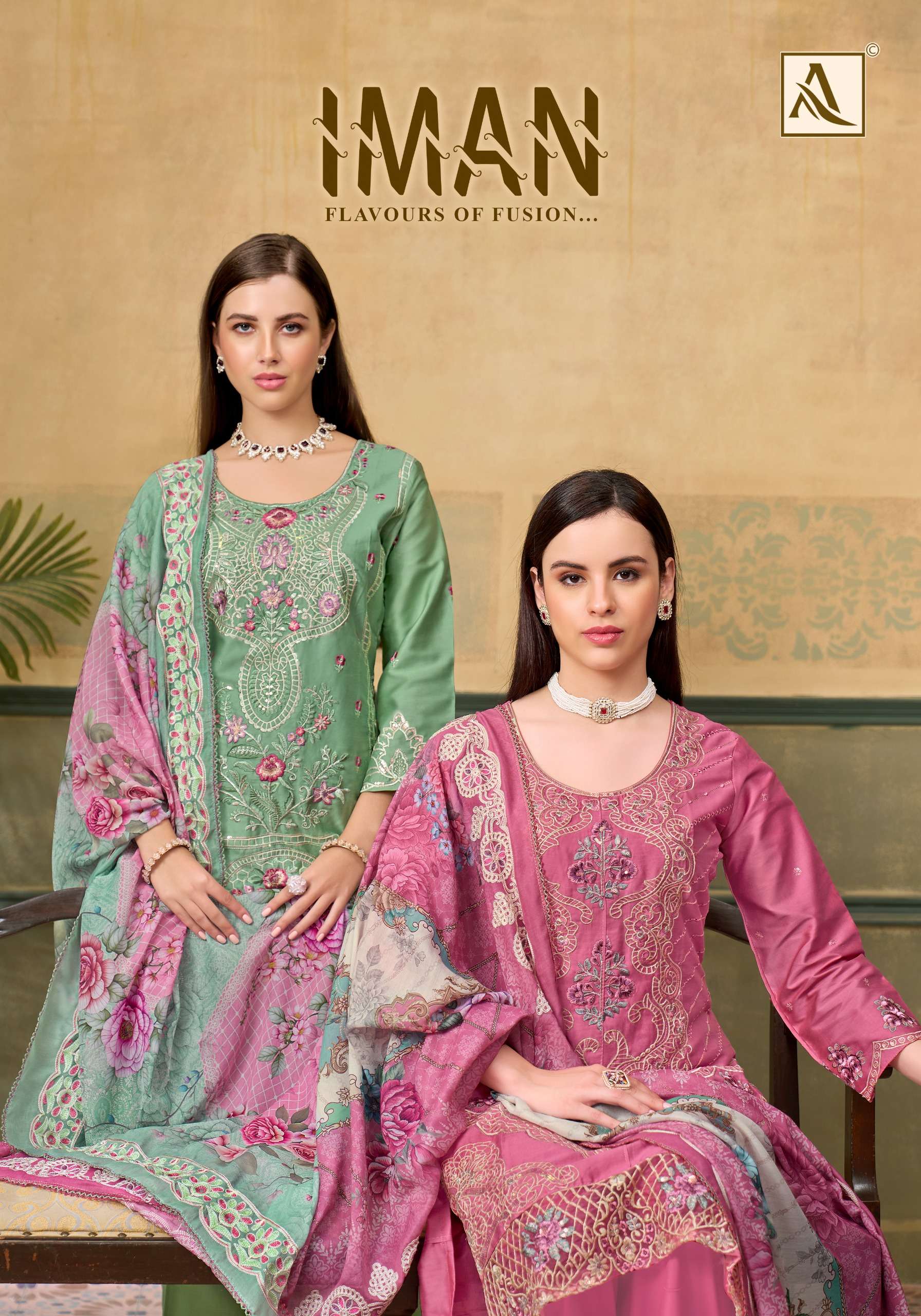 ALOK SUIT IMAN ZAM COTTON PAKISTANI EMBROIDERY WORK SALWAR S...