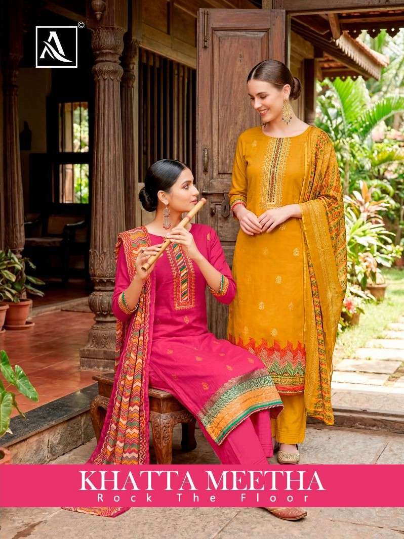 ALOK SUIT KHATTA MEETHA BOUTIQUE ZAM DISCHARGE PRINT DRESS C...