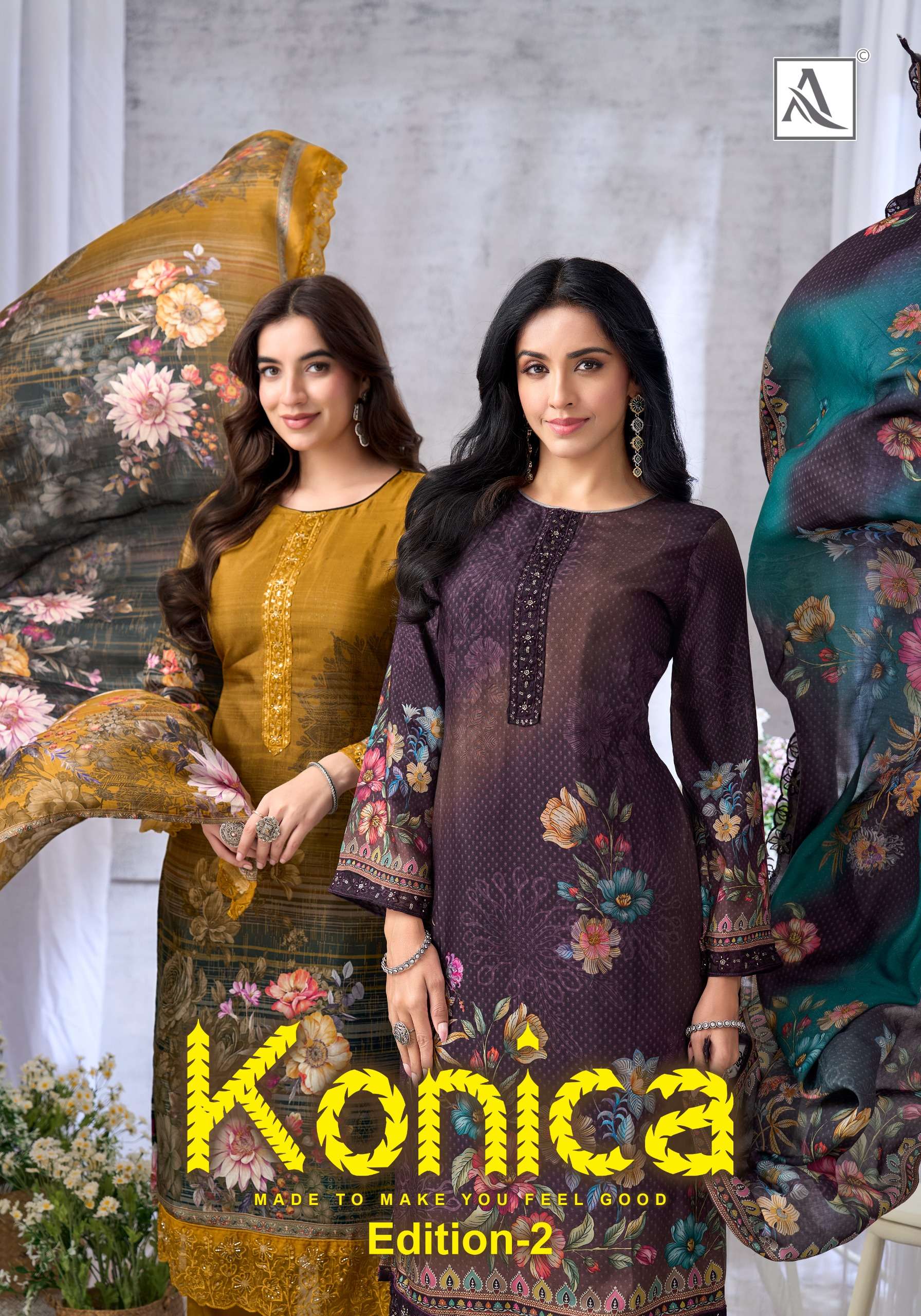ALOK SUIT KONICA VOL 2 MASLIN DIGITAL PRINT SALWAR KAMEEZ AT...