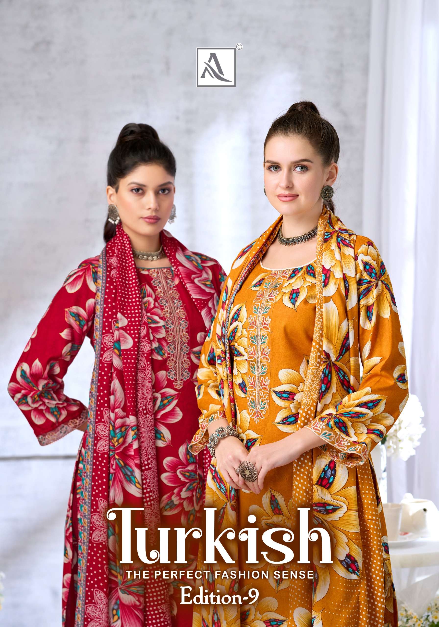 ALOK SUIT TURKISH EDITION VOL 9 FLOWER PRINT SALWAR SUIT IND...