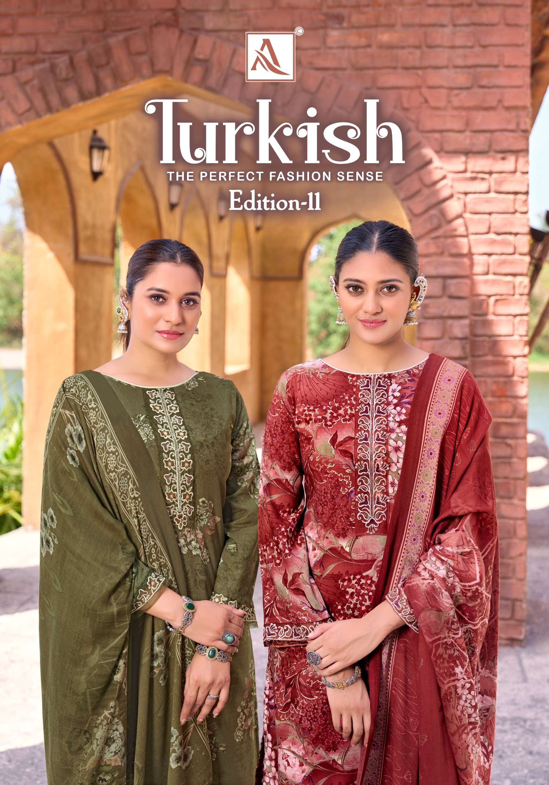 ALOK SUIT TURKISH VOL 11 VISCOSE REYON FOIL PRINT UNSTITCH S...