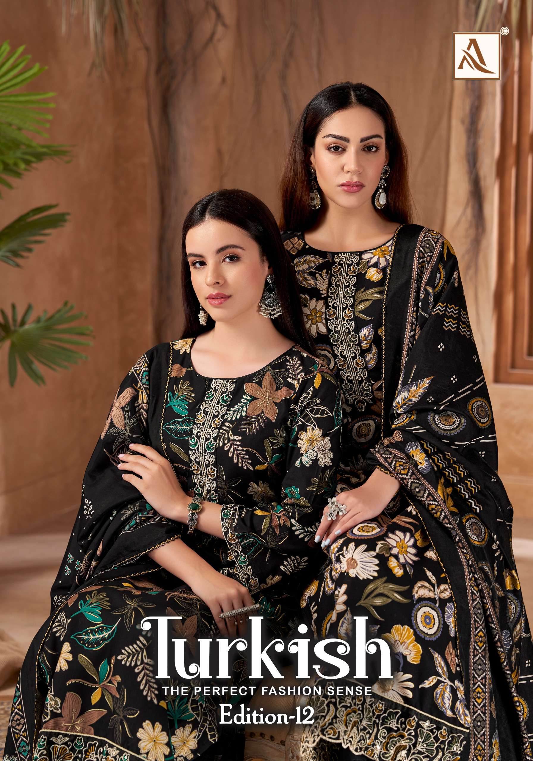 ALOK SUIT TURKISH VOL 12 VISCOSE RAYON FOIL PRINT SALWAR SUI...