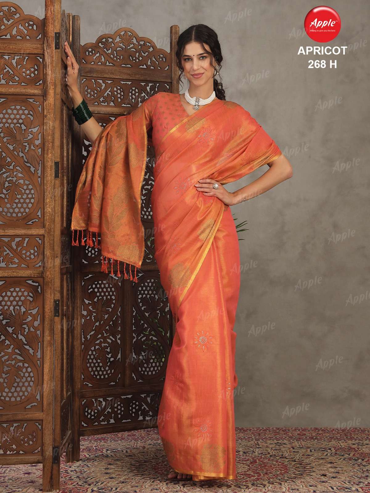 APPLE APRICOT 268 SOFT AND REGAL AND EXQUISITE LINEN ICONIC ...