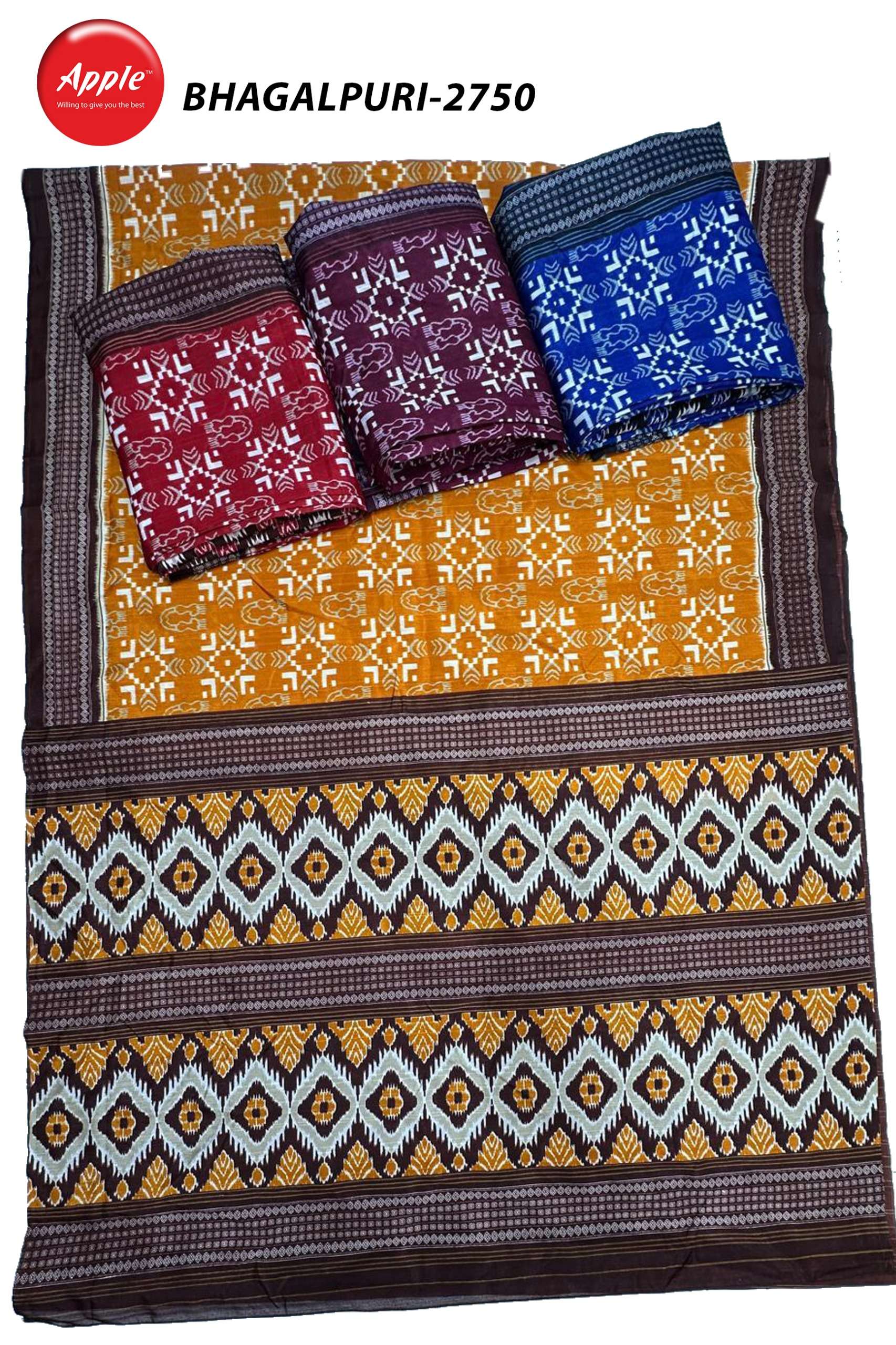 APPLE BHAGALPURI 2750 BHAGALPURI FABRIC FOR SIMPLE PARTY WEA...