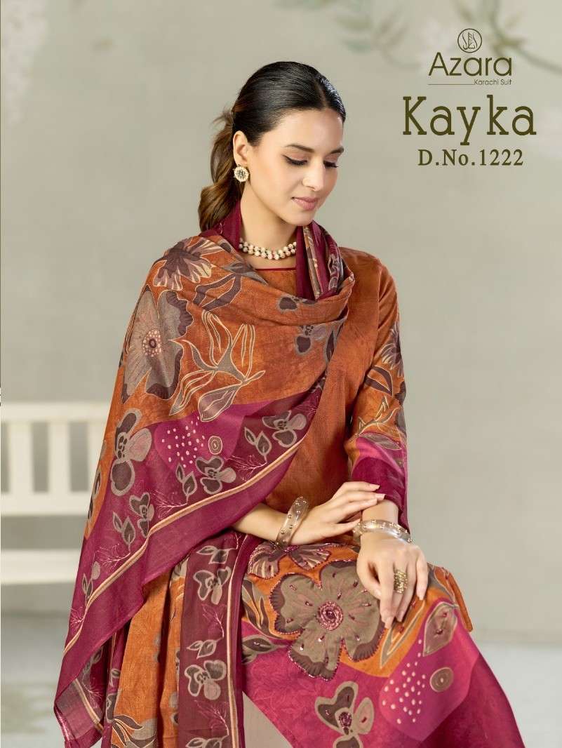 AZARA KAYKA HEAVY ZAM COTTON PRINT SALWAR SUIT COLLECTION AT...