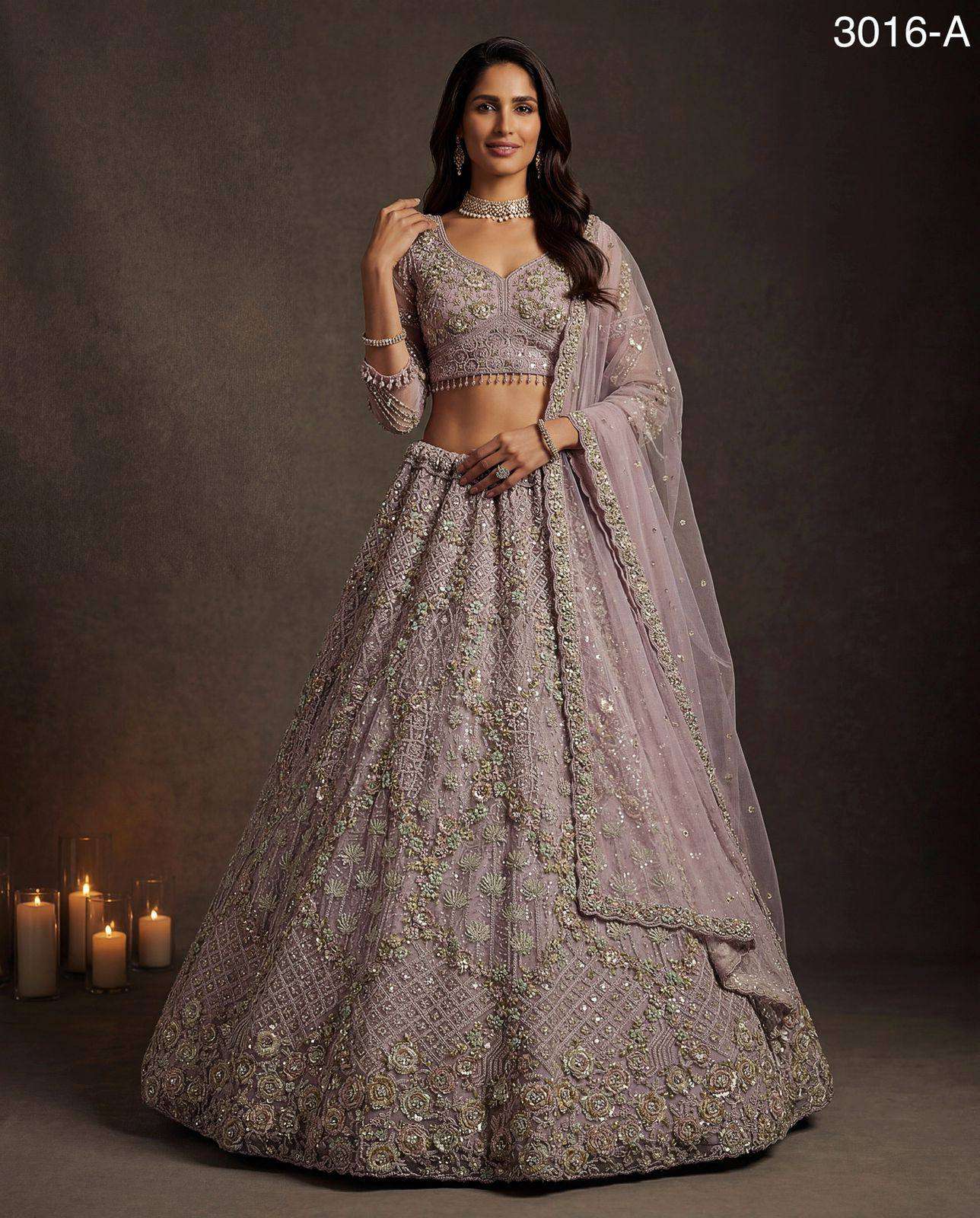 beautiful and soft Attractive Sleeve Double Net Crafted Wor...