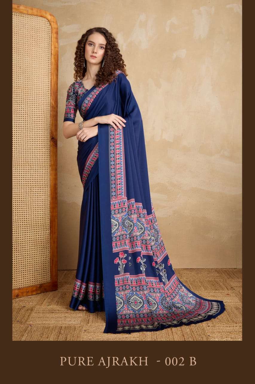 BEAUTIFUL PURE AJRAKH 002 FANCY MODAL SATIN CLASSIC FABRIC ...