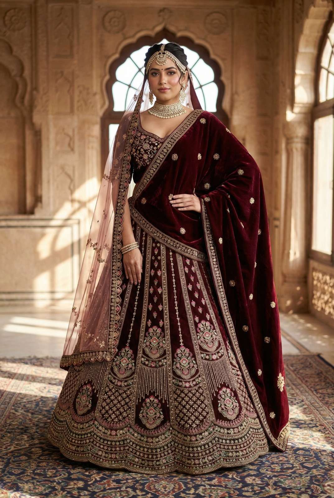  AV FASHION  101 SERIES  BEIDAL VELVET WITH NET DUPATTA AND ...