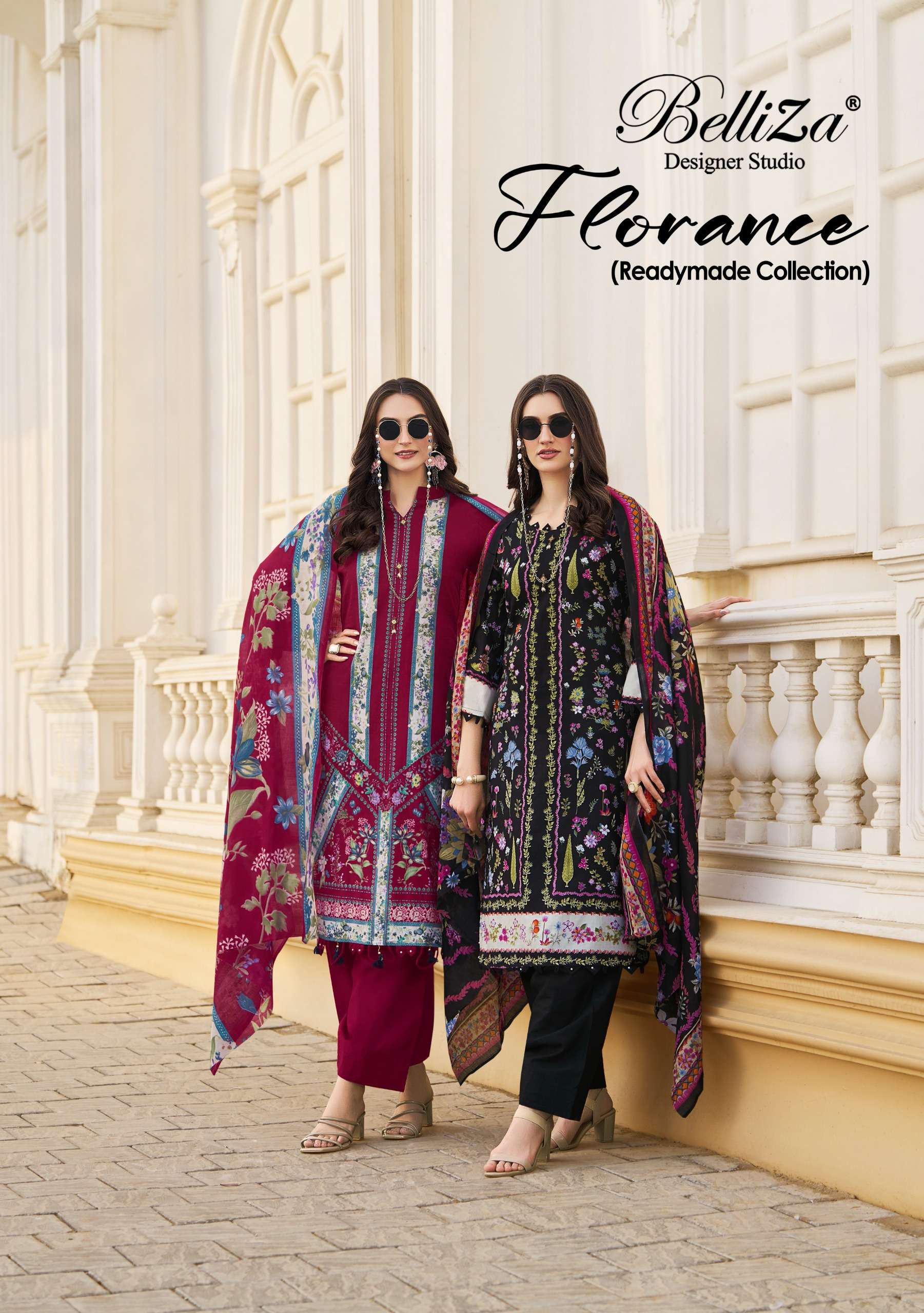 BELLIZA DESIGNER STUDIO FLORANCE COTTON MULTI COLOR SALWAR K...