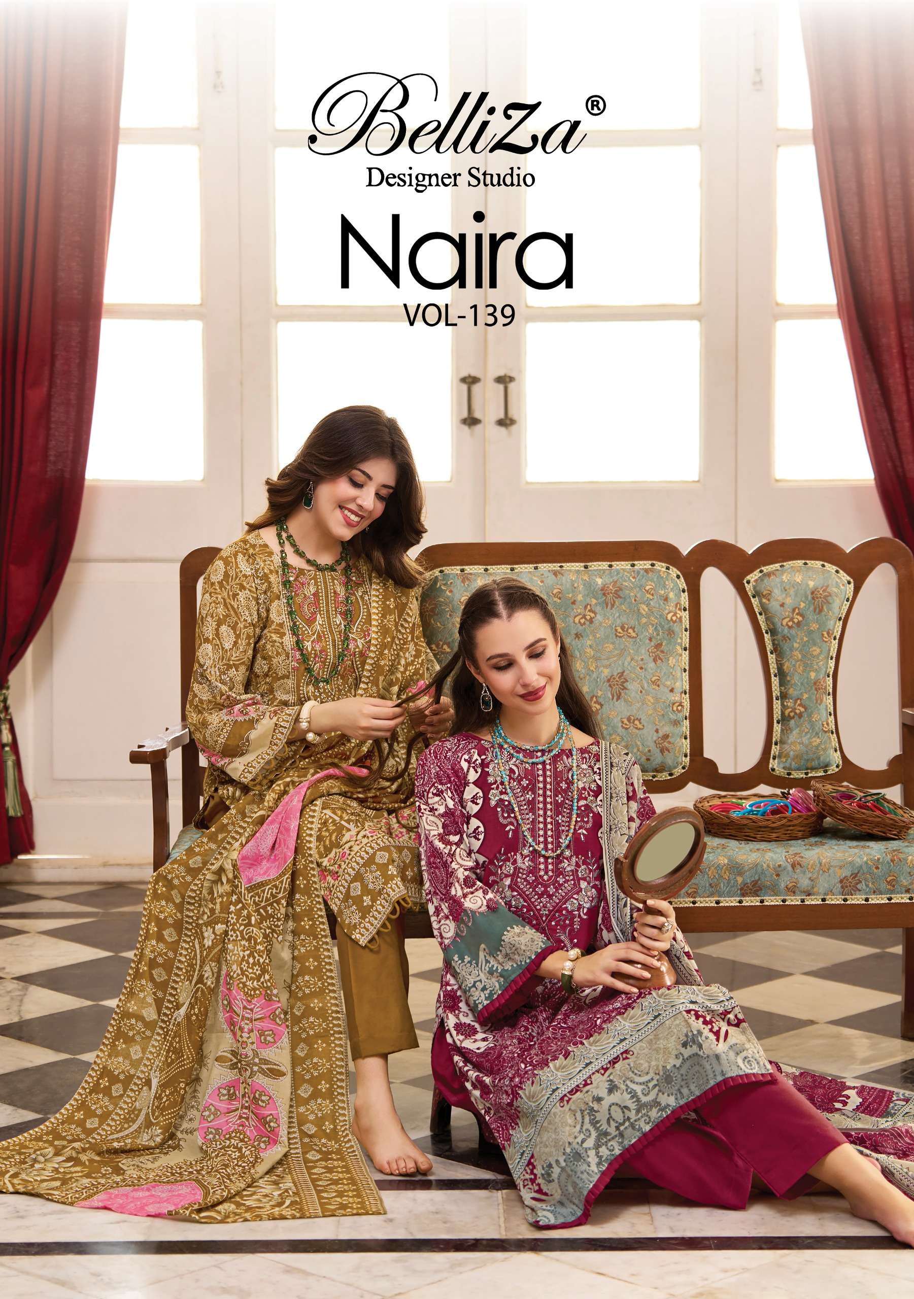 BELLIZA DESIGNER STUDIO NAIRA VOL 139 COTTON FLOWER PRINT PA...