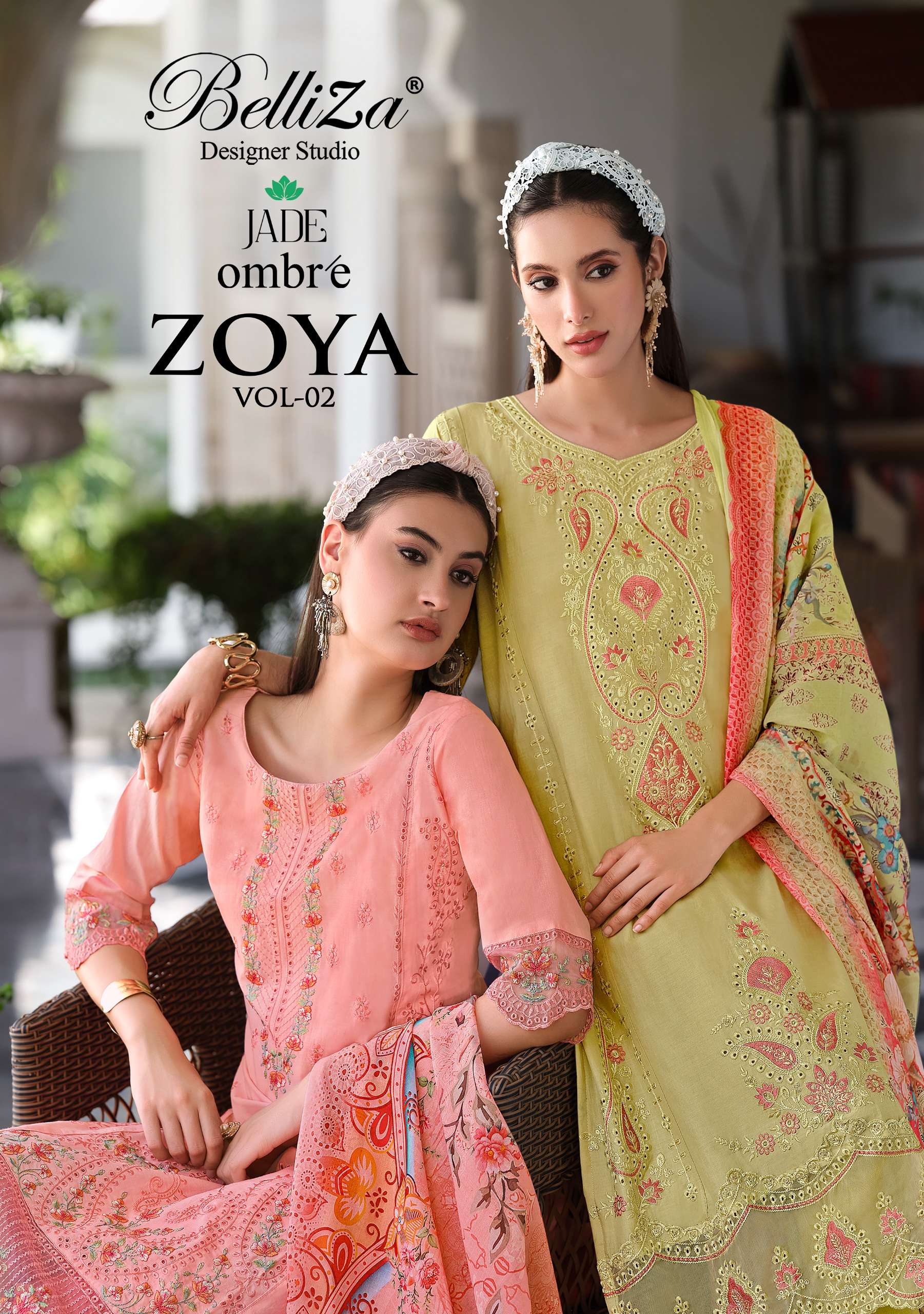 BELLIZA DESIGNER STUDIO OMBRE ZOYA VOL 2 COTTON LAWN KARACHI...
