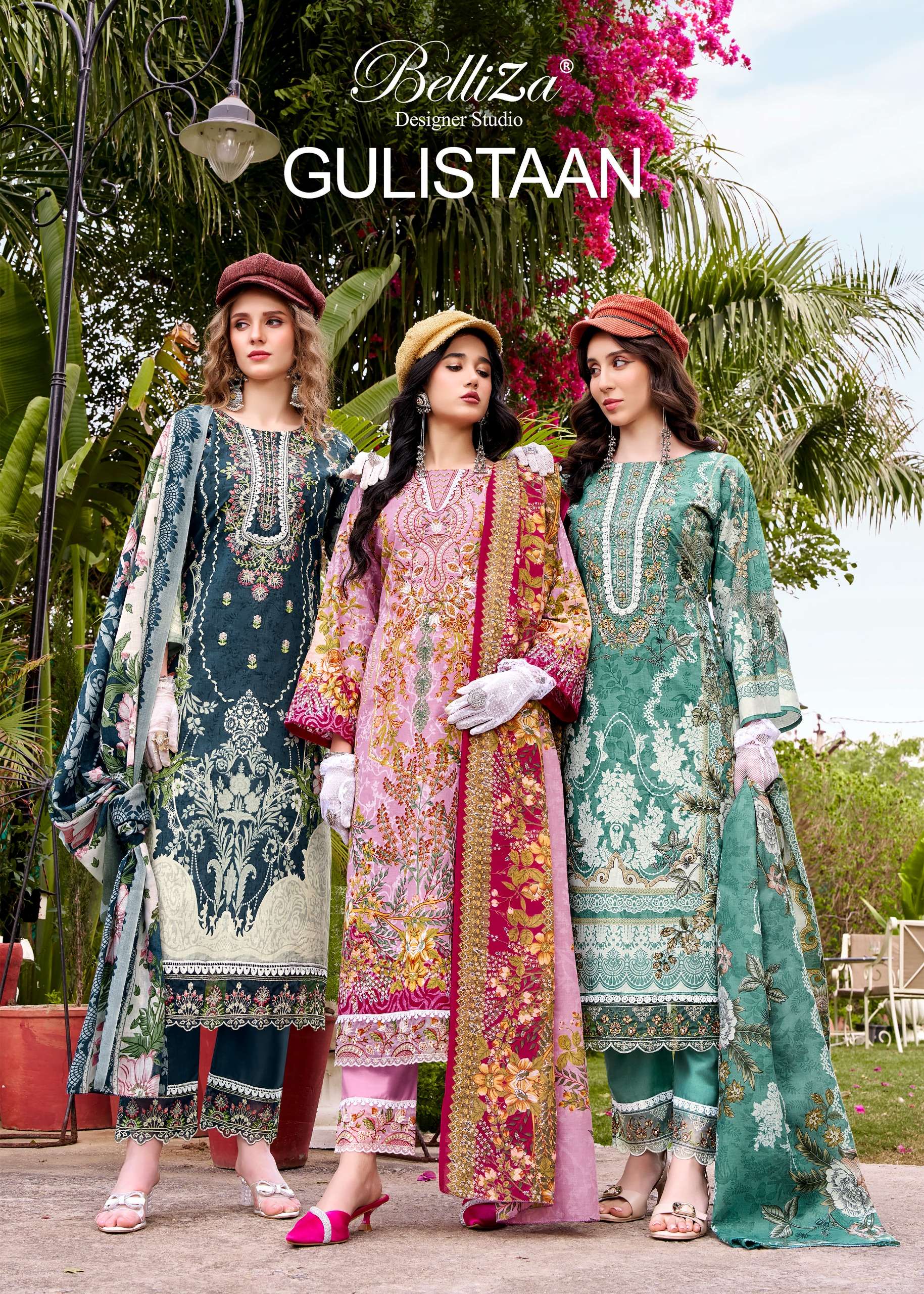 BELLIZA GULISTAAN COTTON FABRIC MULTI COLOR PRINT SUIT LIKE ...