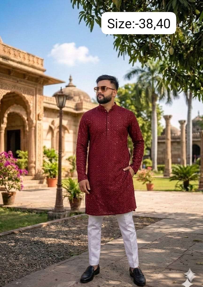 BENGLORY MONO MENS TRADITIONAL HEAVY KURTA FOR FESTIVAL SPEC...