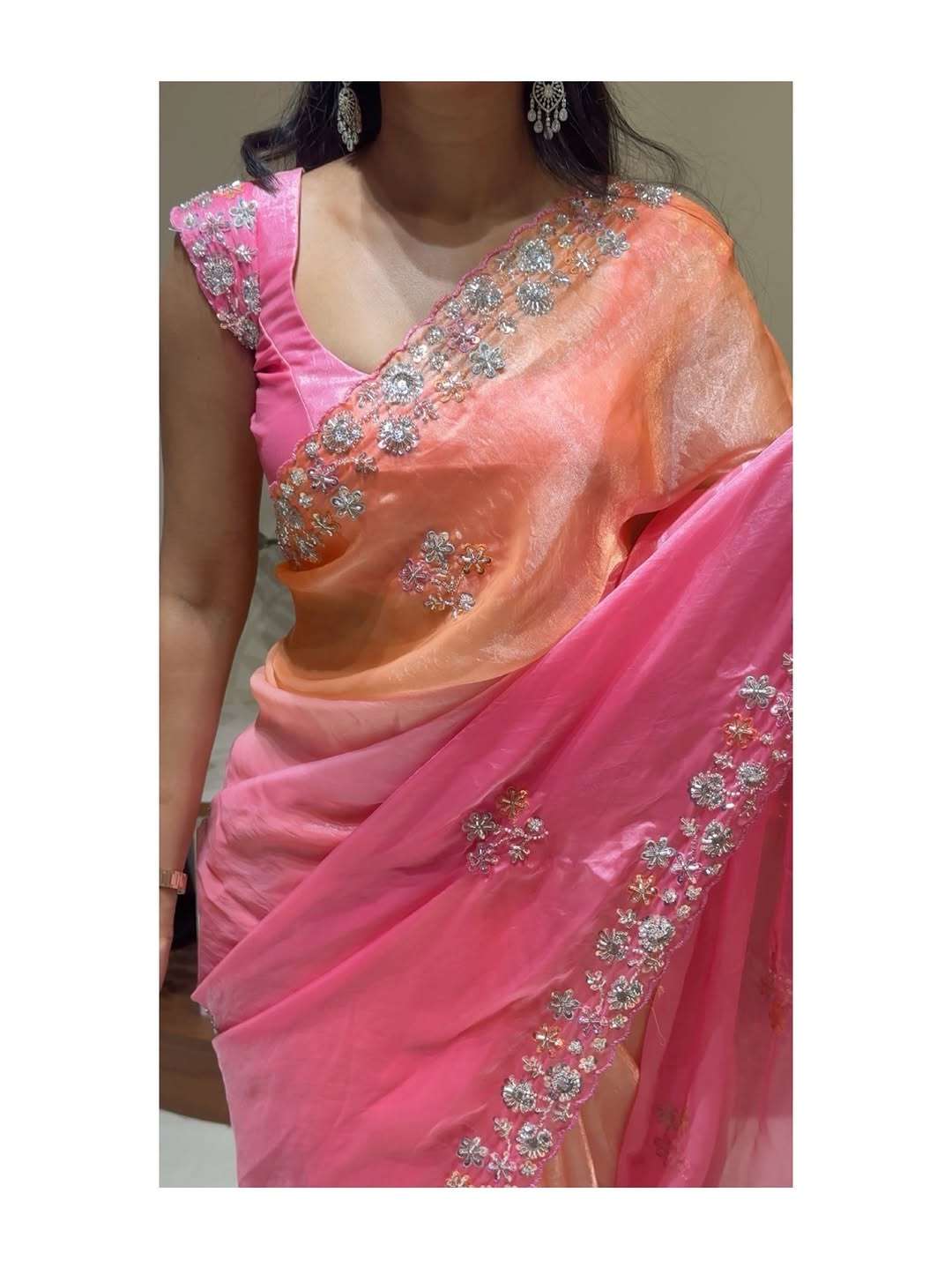 bright and colouring pure and fancy satin fabric saree resel...