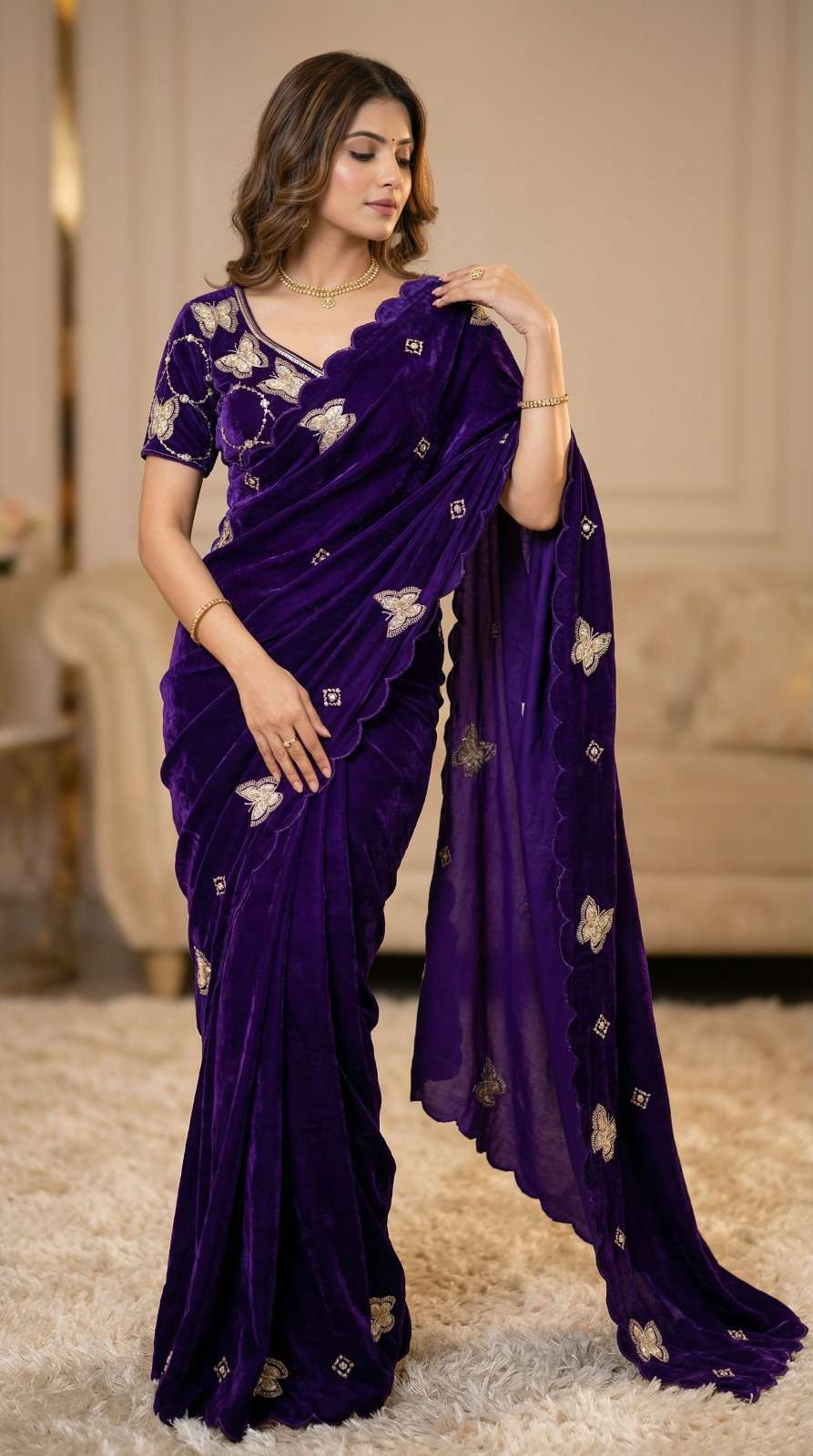 BUTTERFLY PURE AND SOFT FANCY SATIN SILK FABRIC ON BEAUTIFUL...