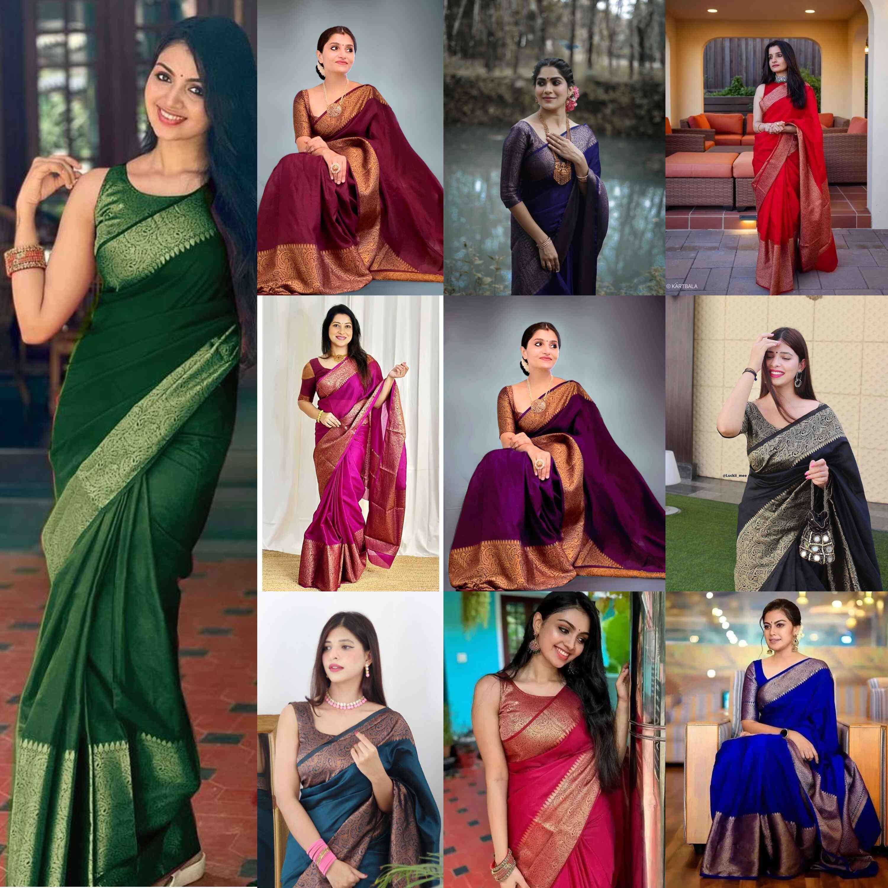 buy 3 sarees at 999, awesome lichi silk sarees sale at whole...