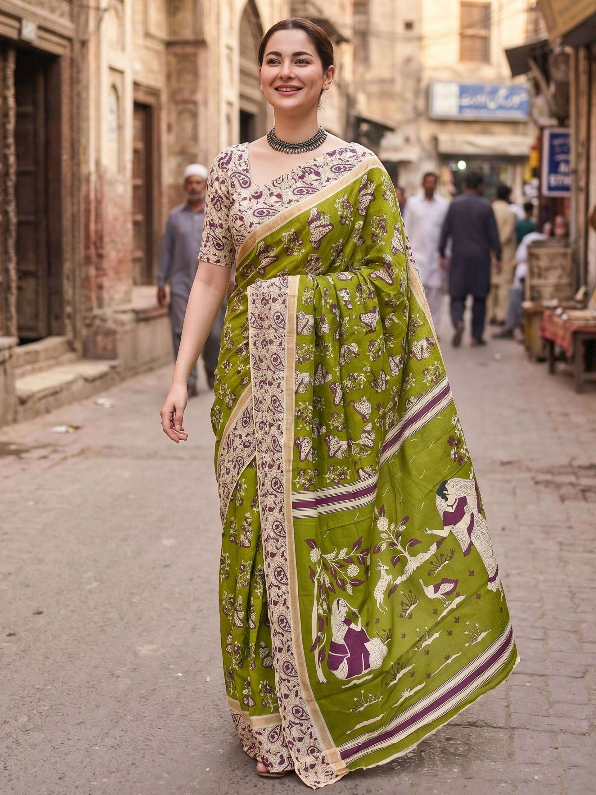 CELEBRITY KALMKARI HAND BLOCK PRINT MULMUL COTTON SOFT FABRI...