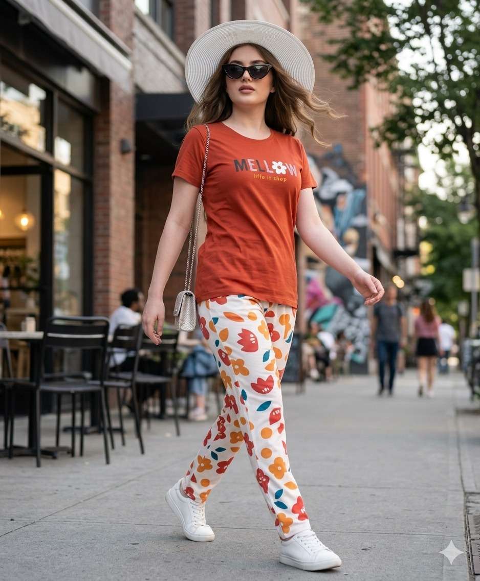 CHARMEE NIGHT AND TRAVEL BEST WOMEN TSHIRT PANT COLORFUL PRI...