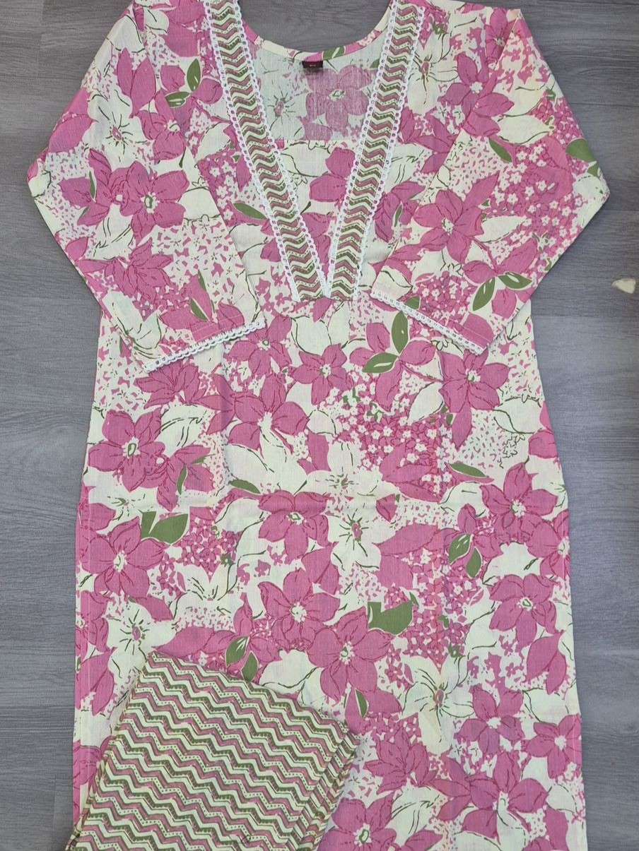 CLEARANCE COTTON KURTI WITH PANT LADIES HOME REGULAR SURAT