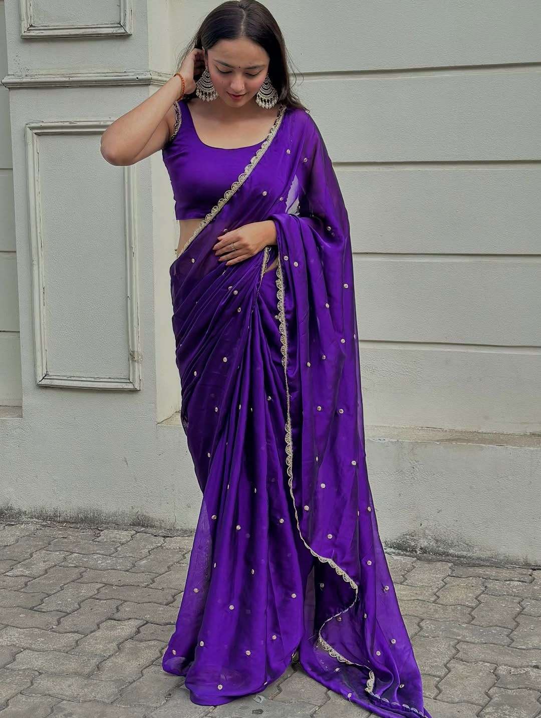 COIN KHAN KHAN FRESH SPACE SILK SOFT SHINY FABRIC SAREE RESE...