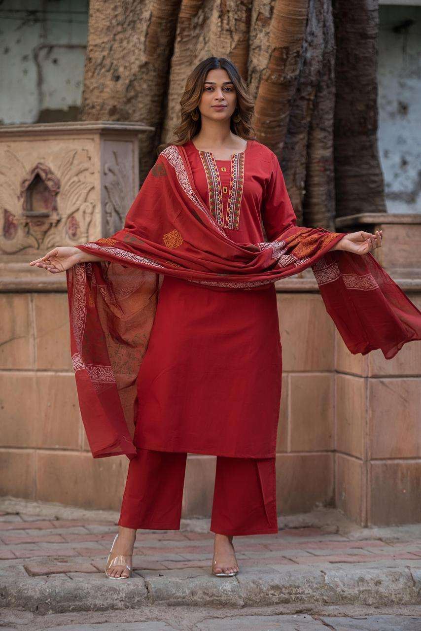 COTTON 3PC PAIR WITH MIRROR WORK FANCY SUIT FOR LADIES DEALE...