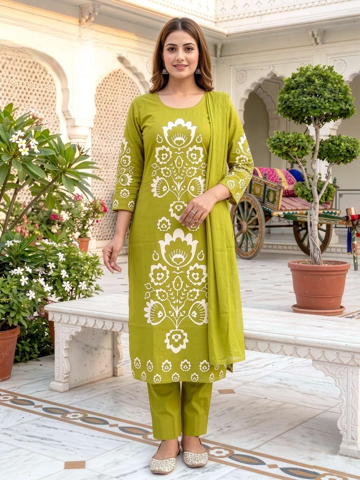 COTTON DHABU PLACEMENT PRINTS SALWAR KAMEEZ FOR LADIES INDIA...