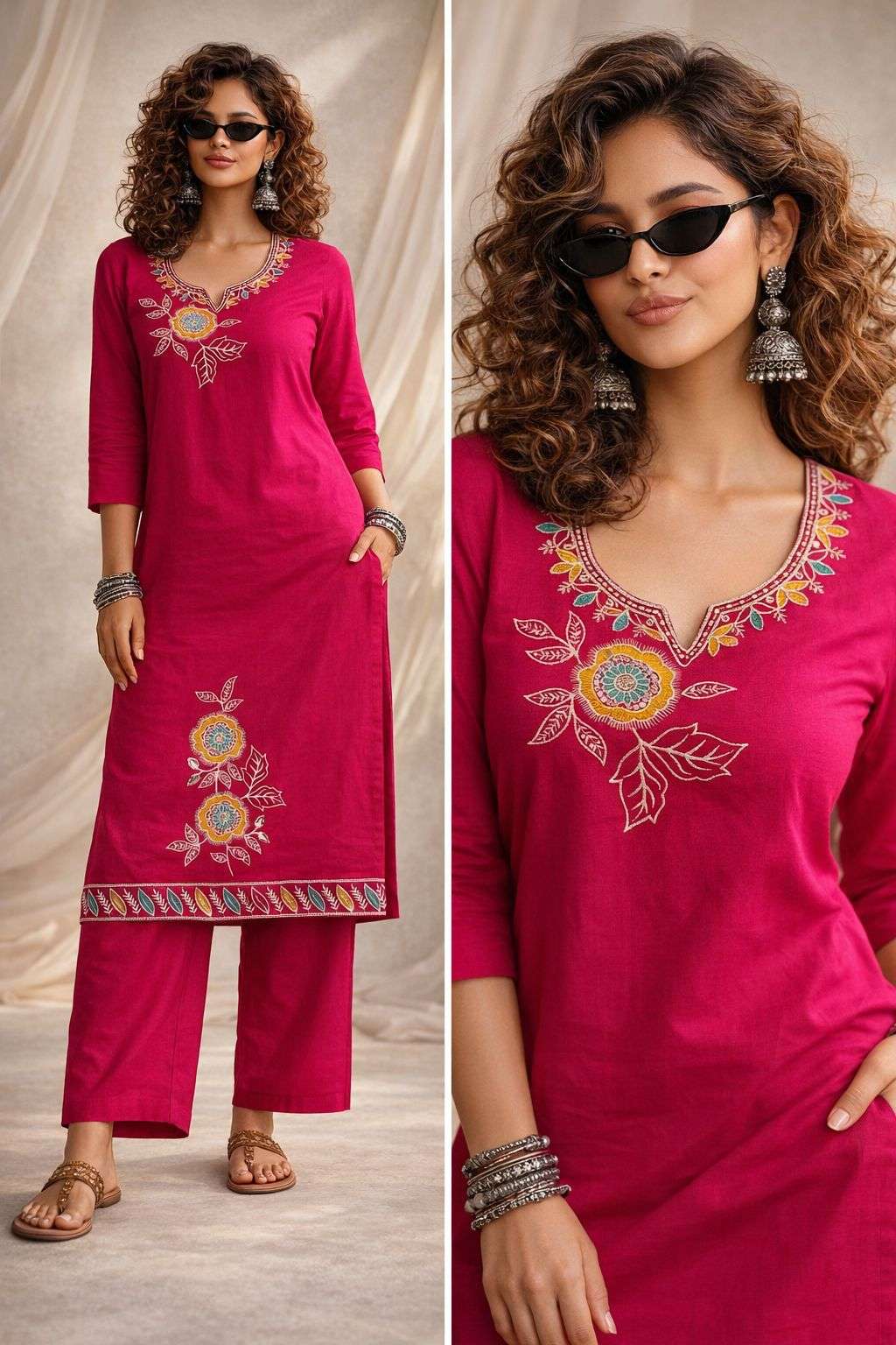 DABOO COTTON 2PCS KURTI PALAZZO FANCY COLLECTION EXPORT IN S...