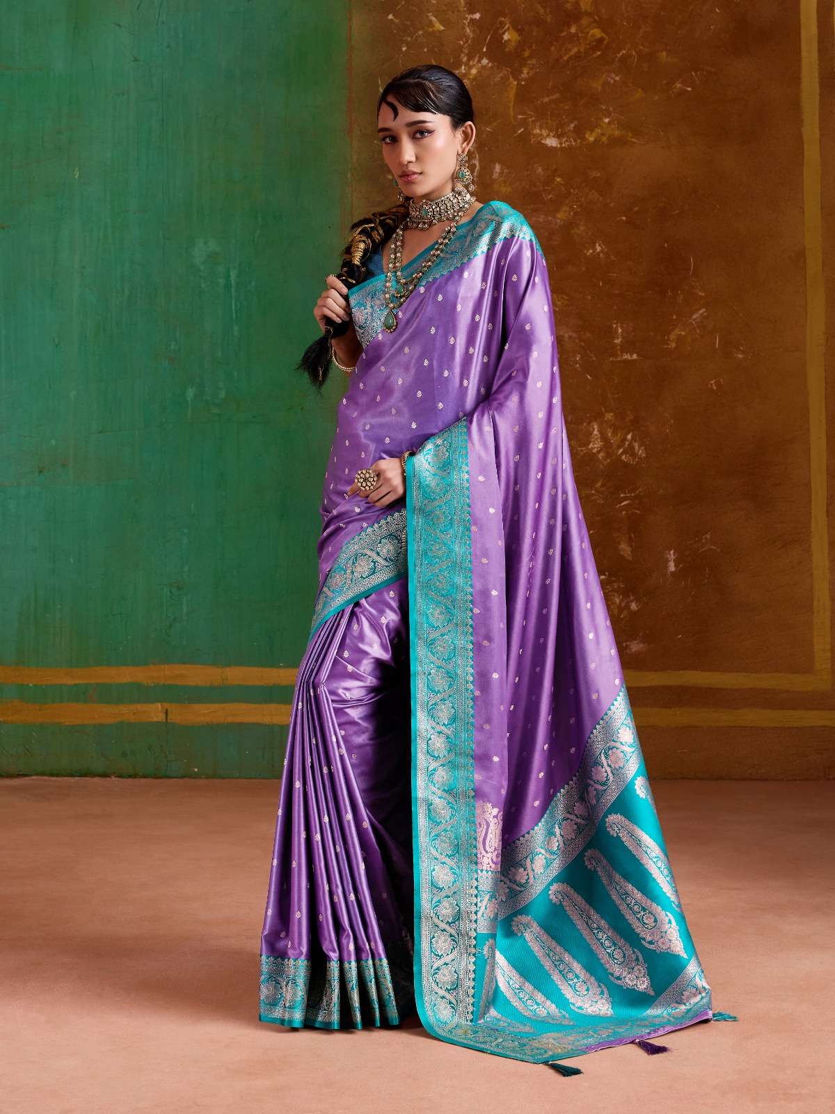  DAZZING AND MAJESTIC RAJTEX  ROHAANI PURE SATIN HANDLOOM WE...