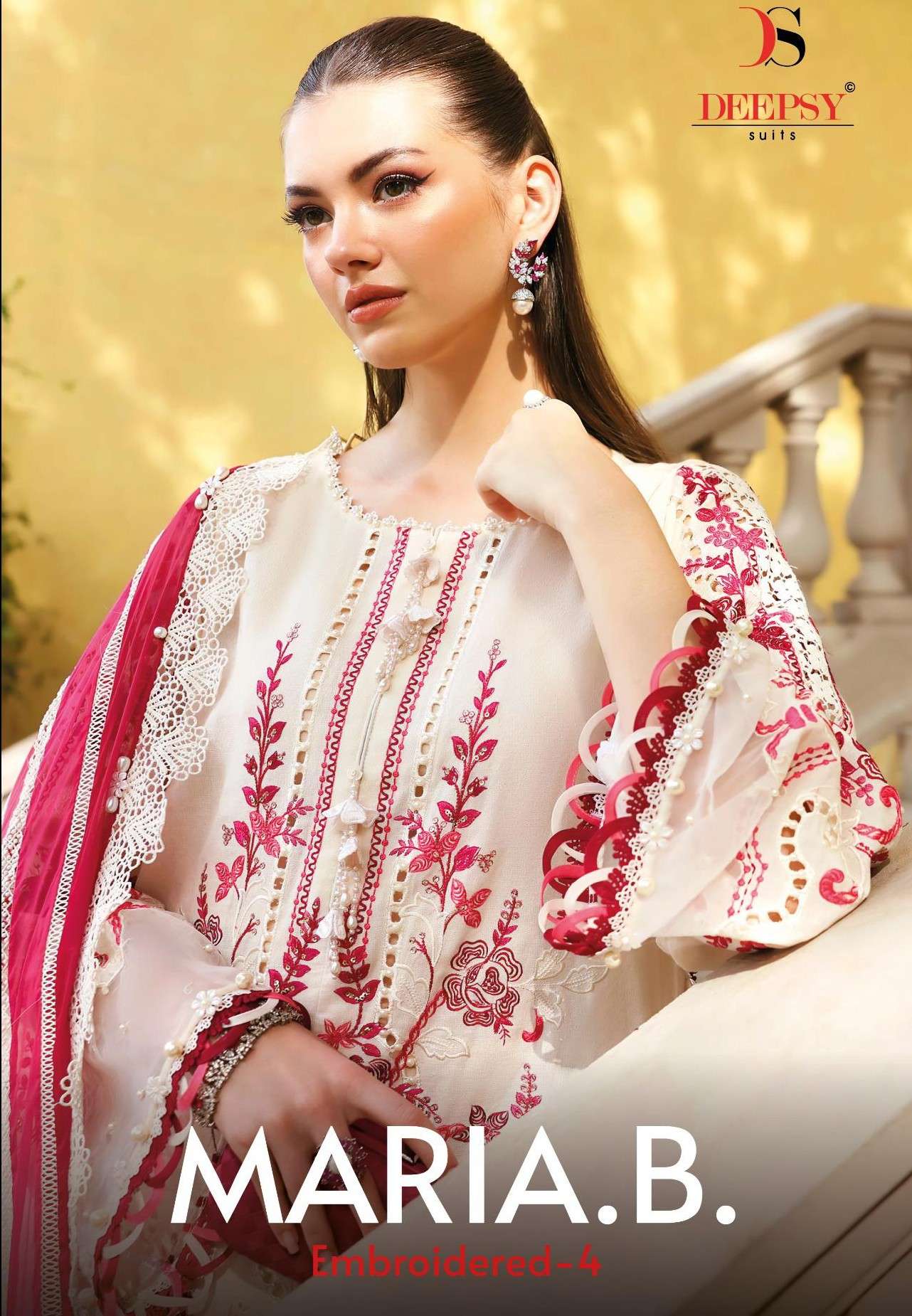 DEEPSY SUITS MARIA B PREMIUM EMBROIDERED VOL 4 COTTON PAKIST...