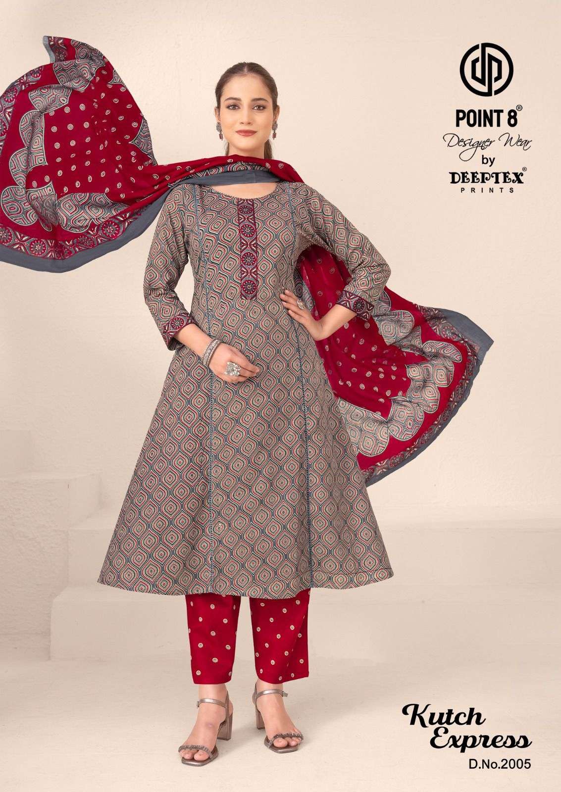 DEEPTEX KUTCH EXPRESS VOL 2 COTTON A LINE STYLE KURTI PANT W...