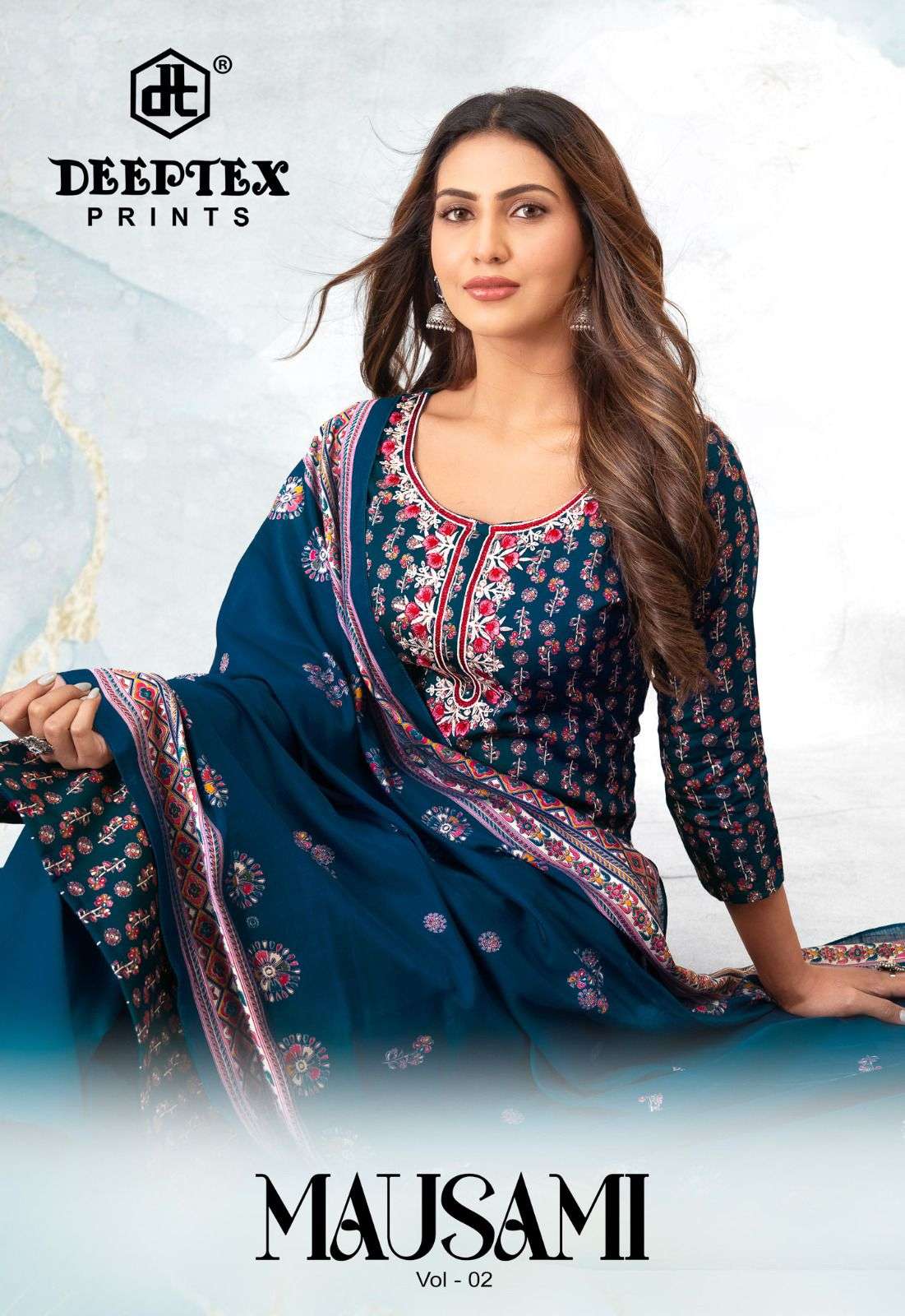 DEEPTEX PRINTS MAUSAMI VOL 2 JAAM SATIN WITH FOIL DESIGN 3 P...