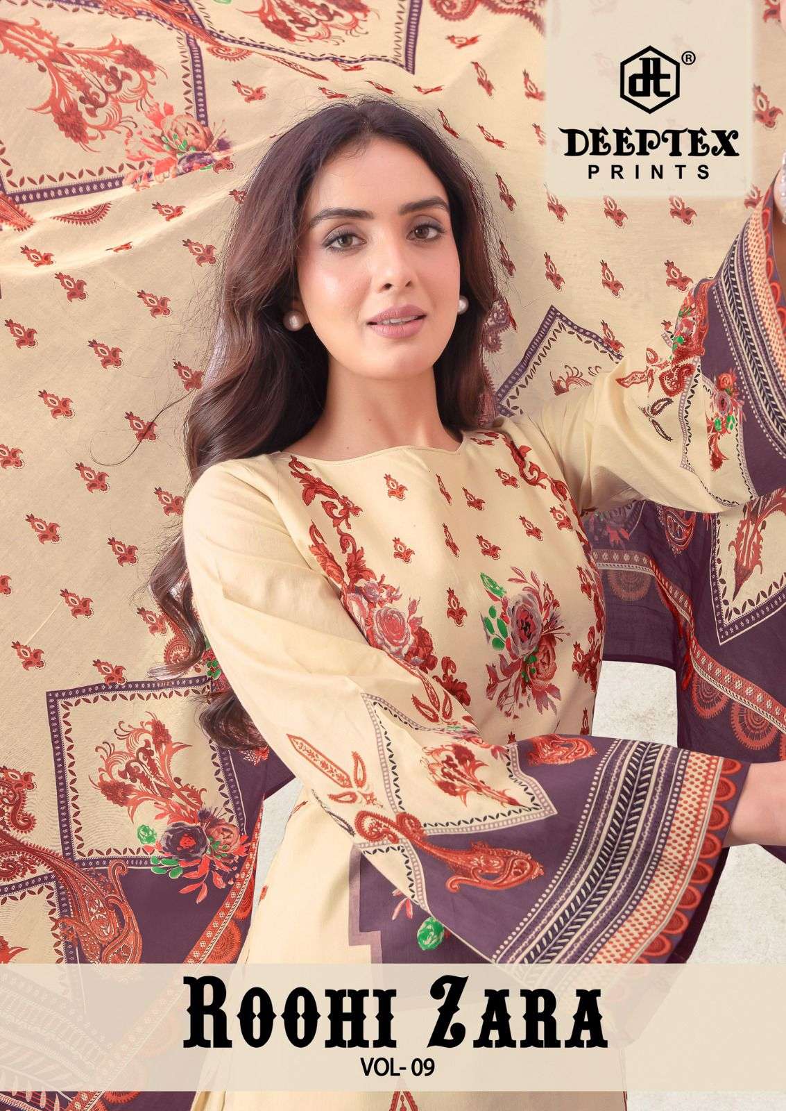DEEPTEX PRINTS ROOHI ZARA KARACHI VOL 9 POPLIN LAWN SALWAR K...