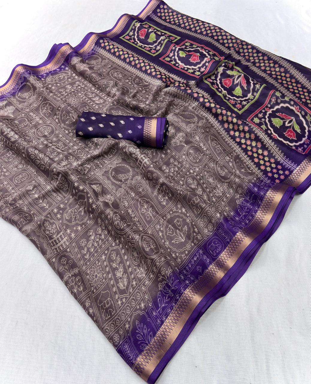 DESIGNER DHARA SILK NEW ARRIVAL GEORGEET FABRIC SAREE WHOLES...