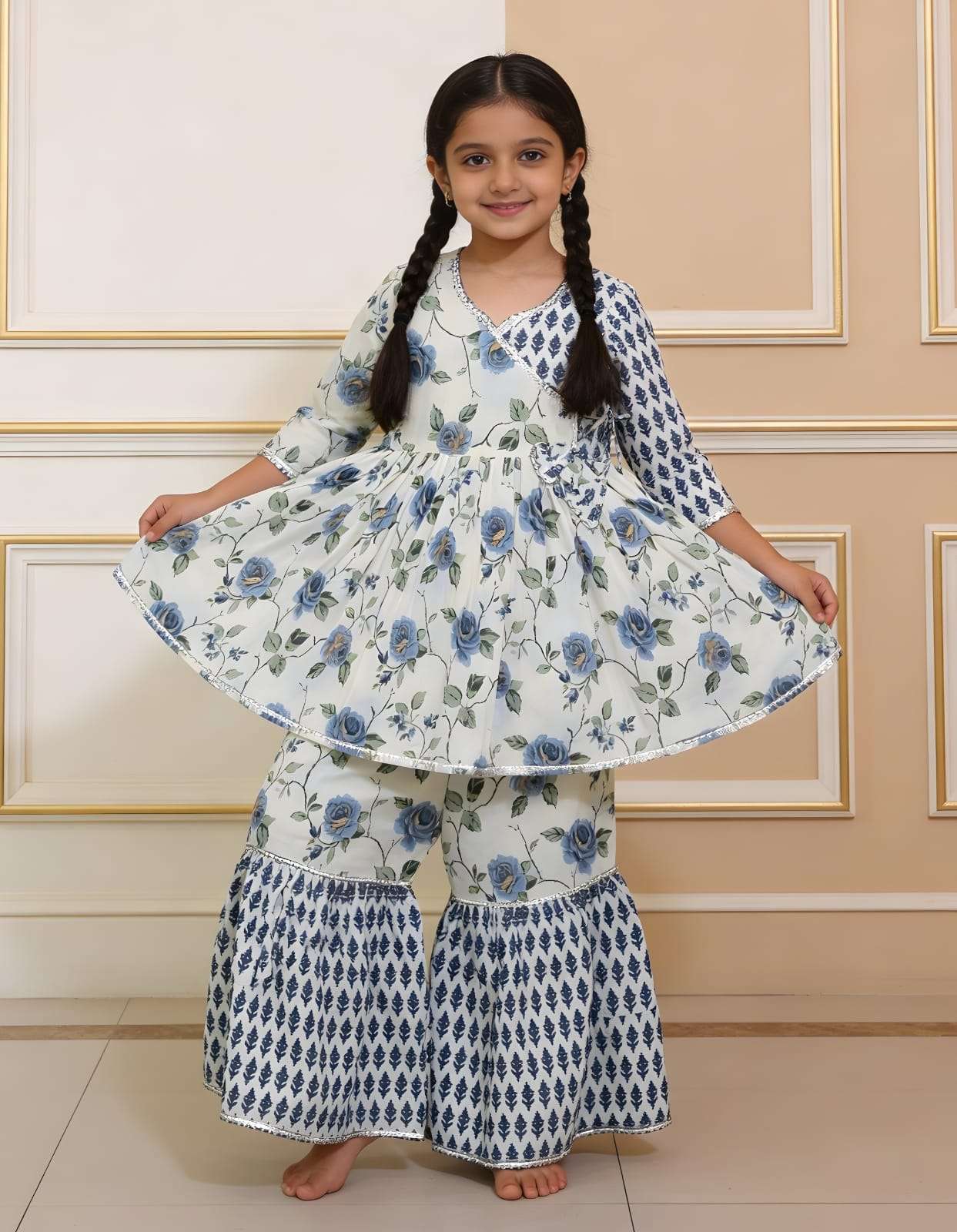 DESIGNER KIDS GIRL ETHNIC WEAR KURTA KEDIYA SHARARA MARRIGE ...