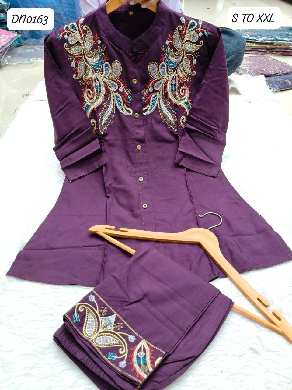 DN0163 CORD SET HEAVY 22KG RAYON FABRIC KURTI PANT FESTIVAL ...