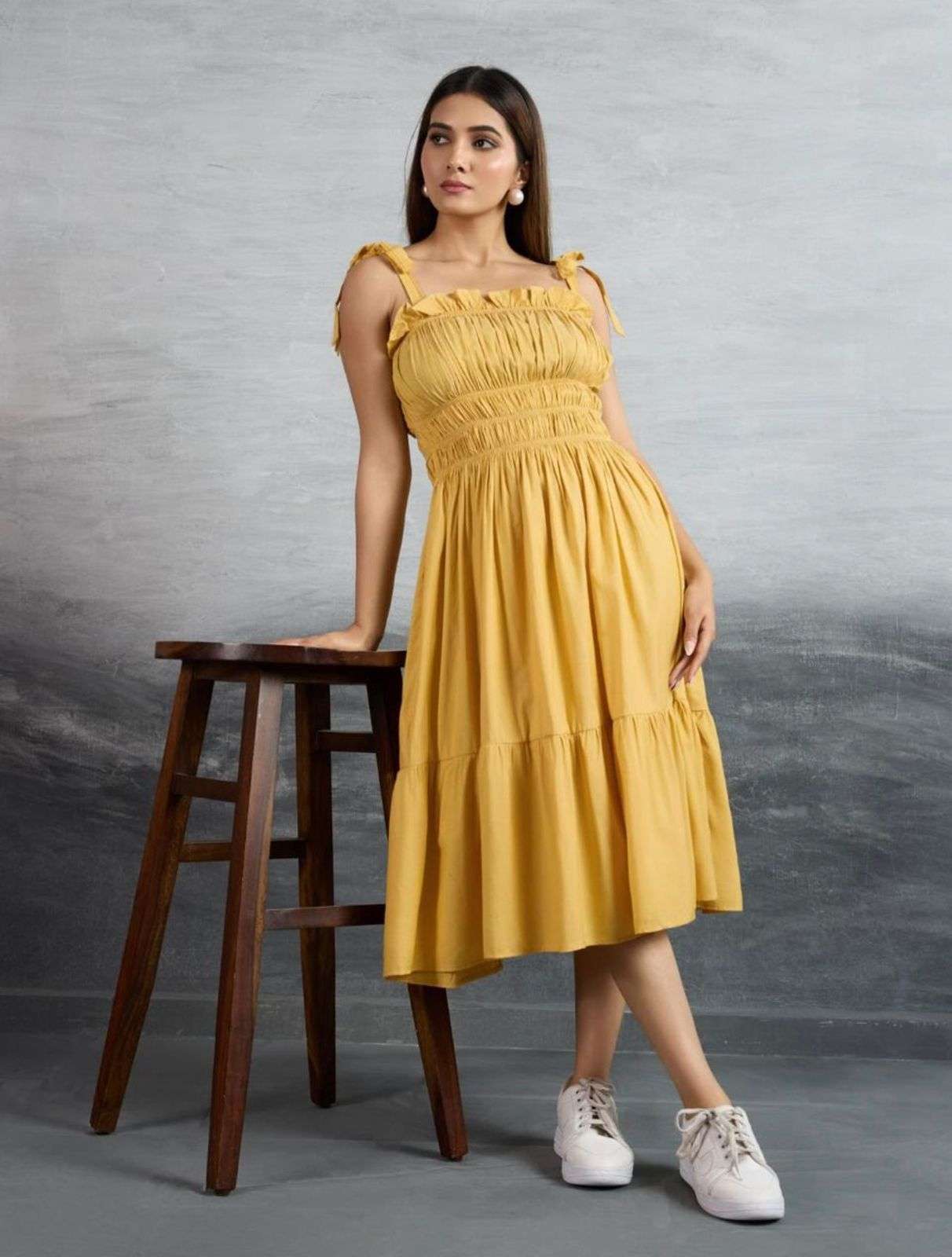 ELASTIC DRESS WESTERN SLEEVELESS FROCK ONE PIECE FOR GIRL DE...