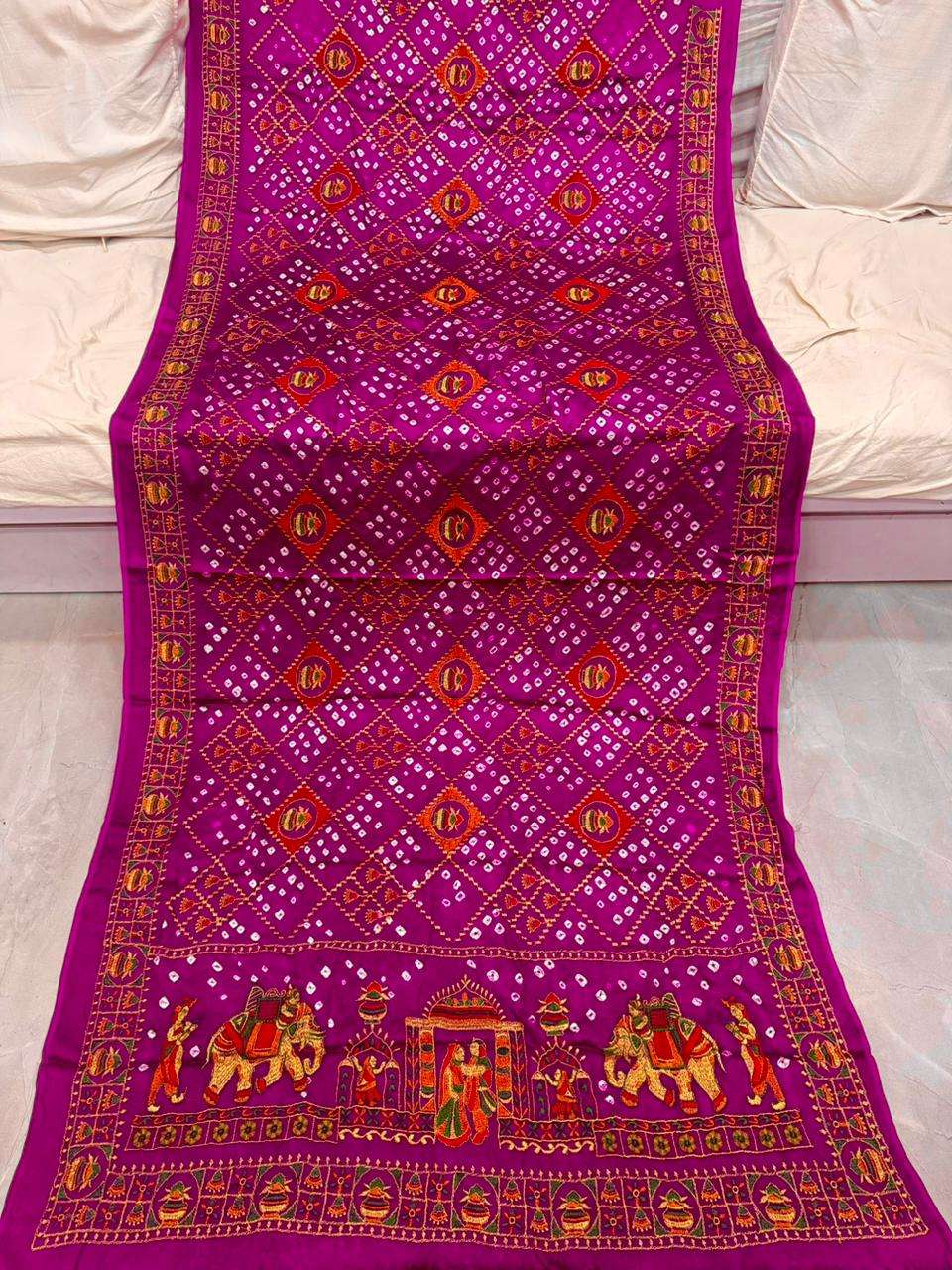 ETHNIC WEAR  FOR PUJA AND STSANG WEAR GAJI SILK SOFT FABRIC ...